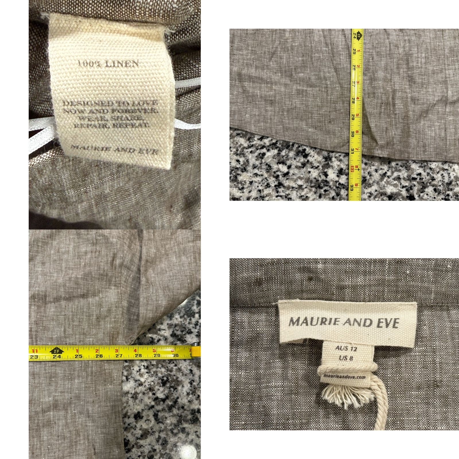 Vintage VINTAGE NWT MAURIE & EVE Reflect Linen Pants & Shirt Set Mocha 12 Women Outfit/Set Linen Mocha 2 Piece Men/Women/Miss? Size XL / US 12-14 / IT 48-50 - 8 Thumbnail