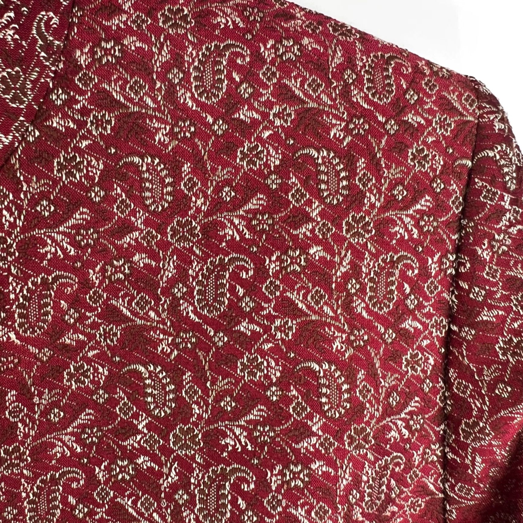 Kasper Kasper Blazer Jacket Womens size 8 Floral Open Blazer Maroon Poly Red Lined Casual Business Women Size M / US 6-8 / IT 42-44 - 2 Thumbnail