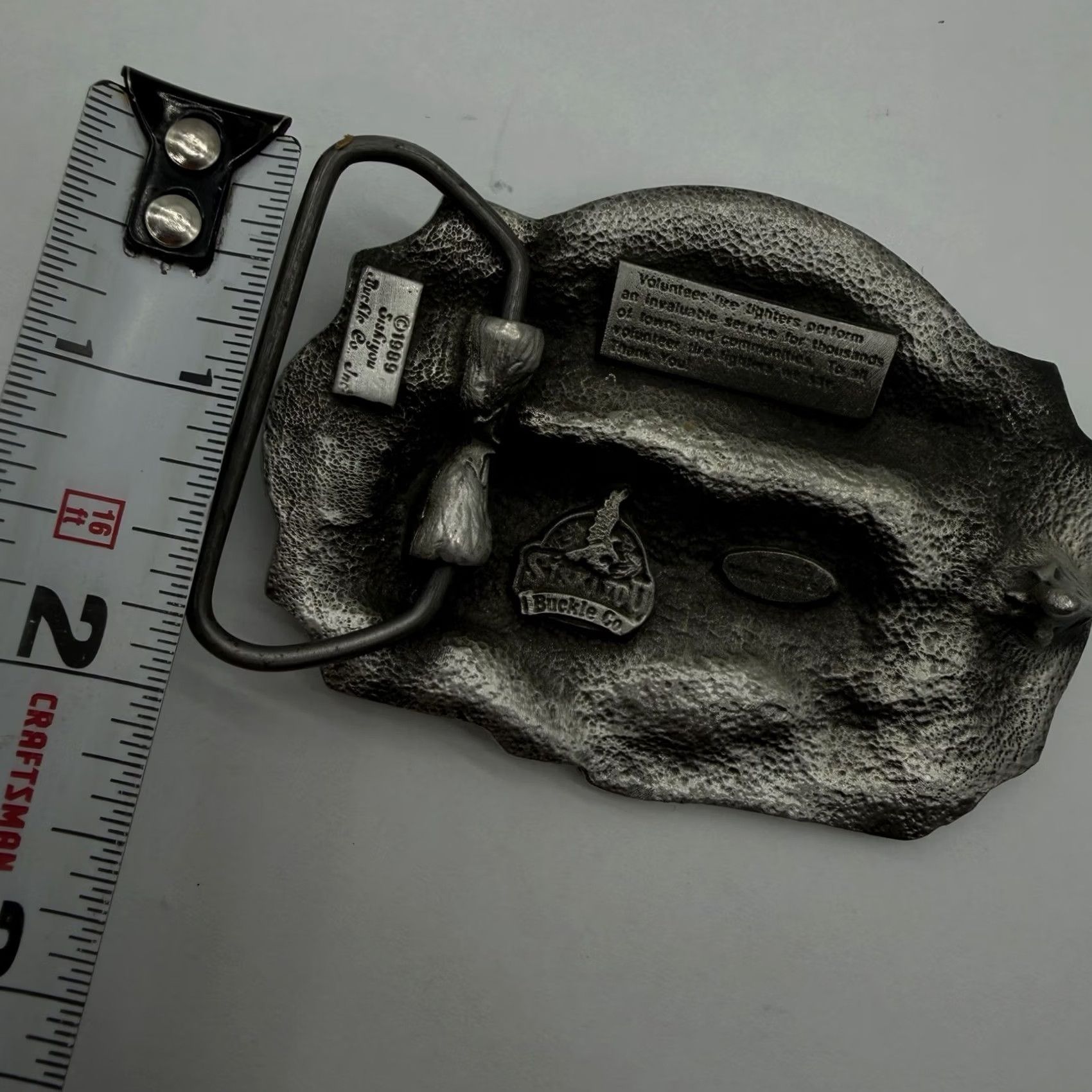 CO Vintage Siskiyou Co Volunteer Firefighter Fire Truck Belt Buckle Pewter USA Size ONE SIZE - 2 Thumbnail