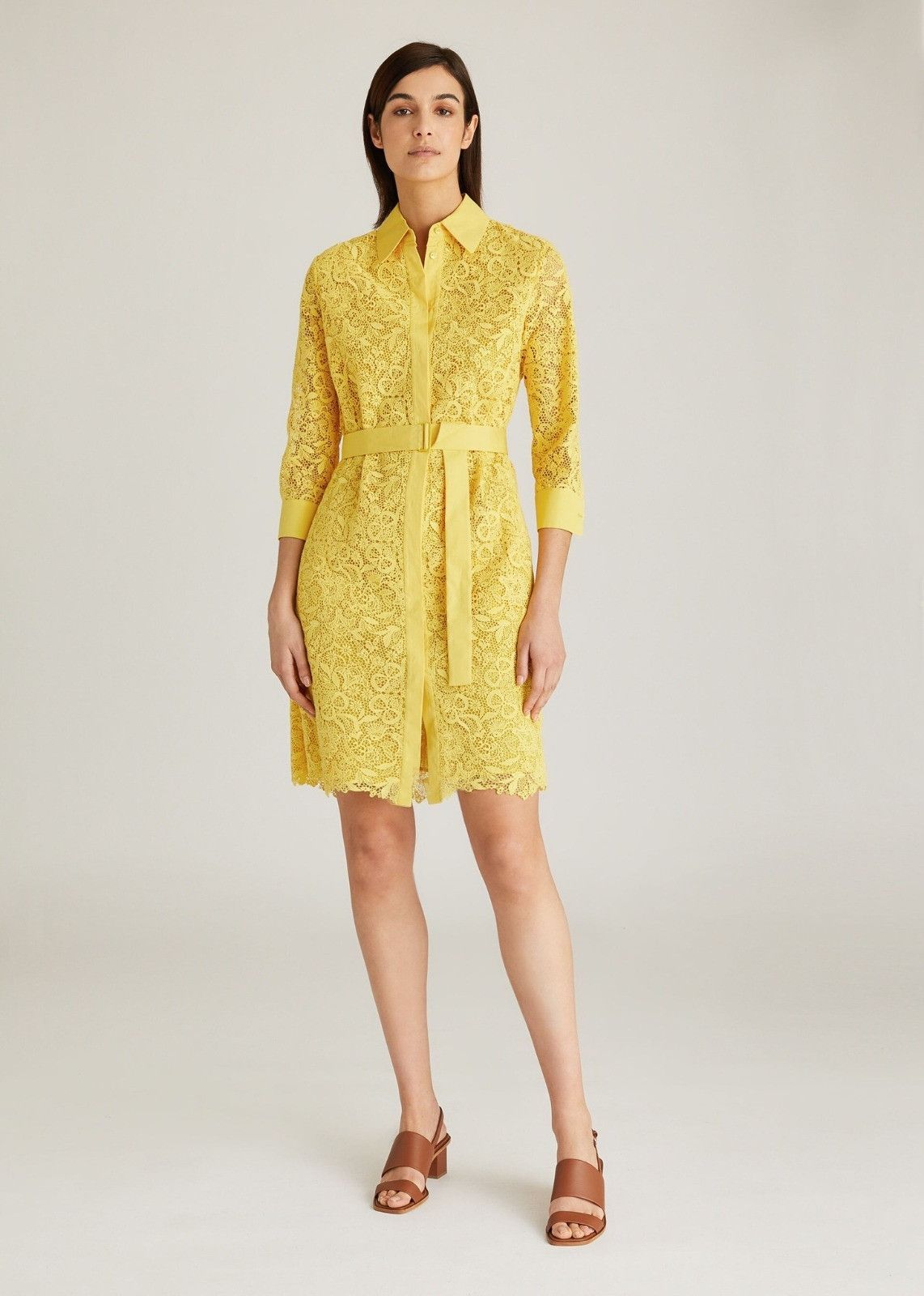 Loro Piana o1srvl11e0824 Evangeline Infinite Midi Dress in Yellow Size L / US 10 / IT 46 - 2 Thumbnail