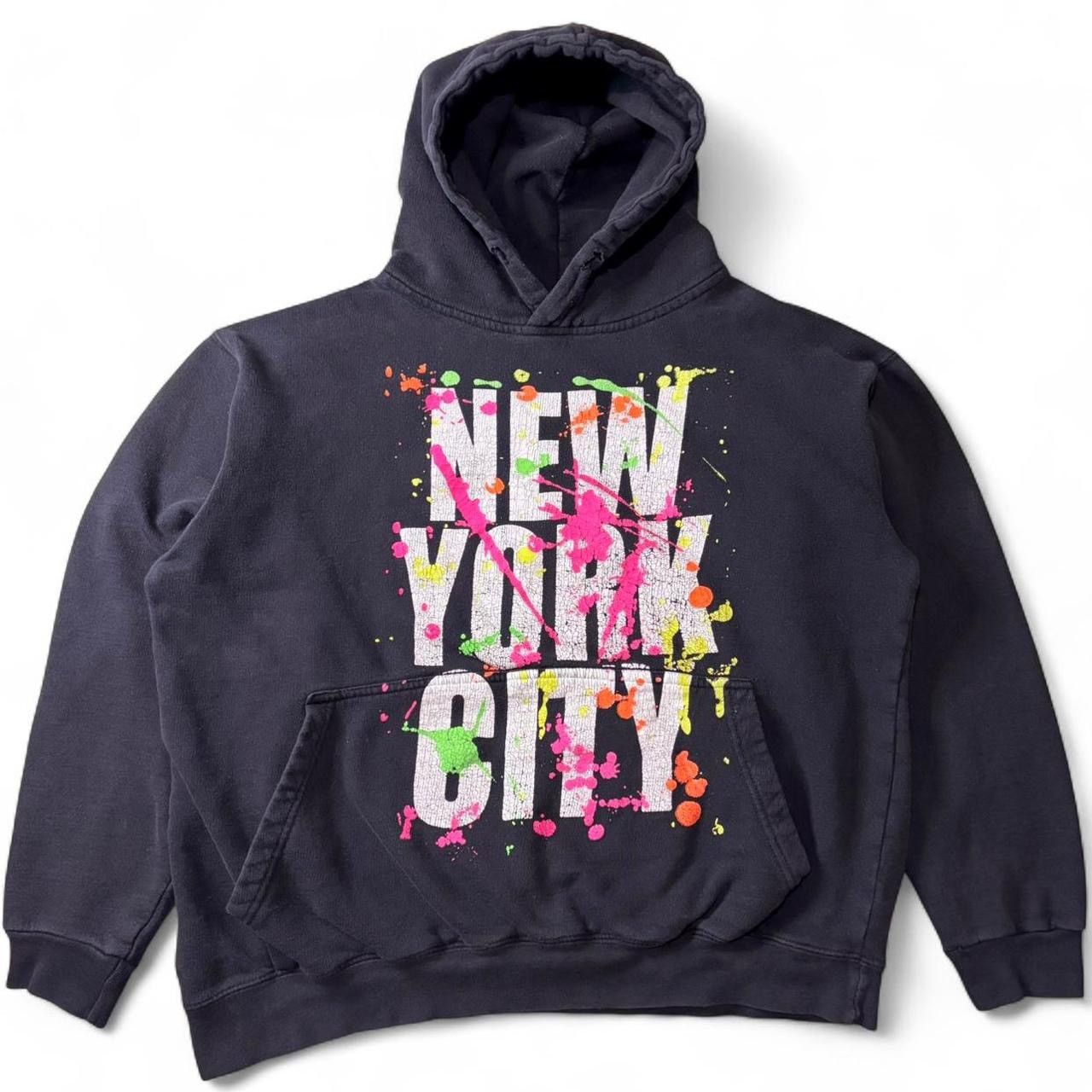 Vintage Vintage New York City Black Neon Paint Splatter Hoodie - M Size US M / EU 48-50 / 2 - 1 Thumbnail