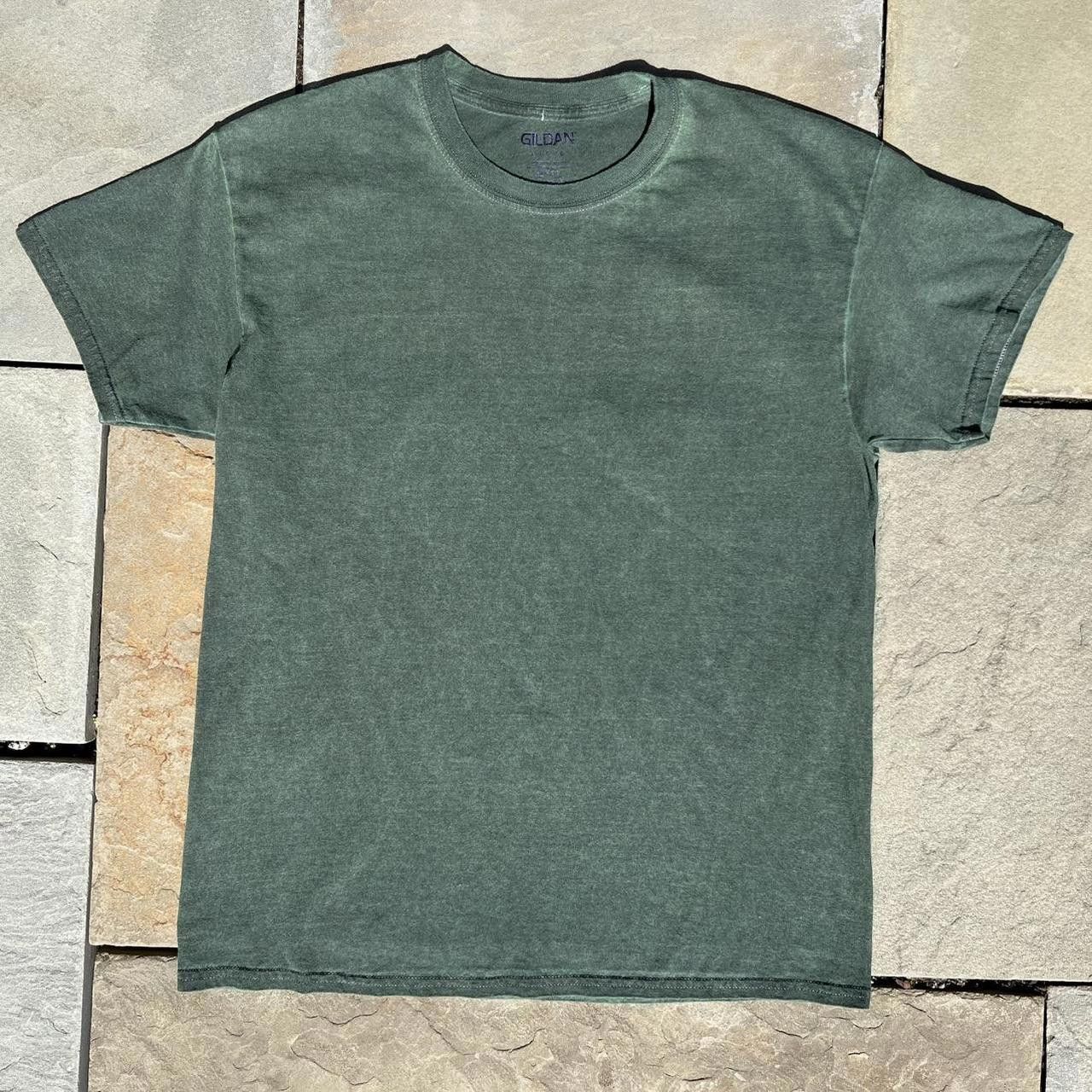 Gildan New Reworked Overdyed Dark Green Garment Dyed T-Shirt Size US M / EU 48-50 / 2 - 1 Thumbnail