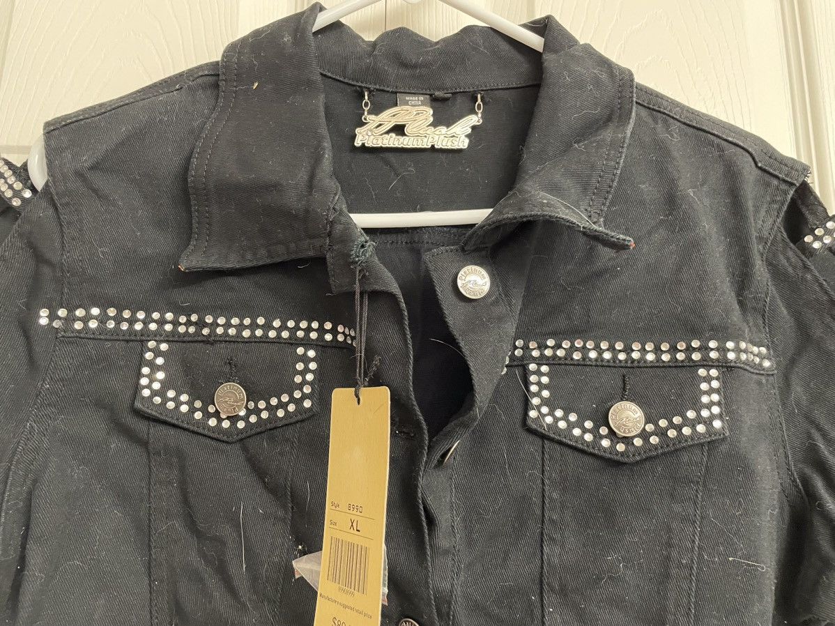 Vintage Vintage Platinum Plush Black Jacket With Rhinestones Size XL Size XL / US 12-14 / IT 48-50 - 4 Thumbnail