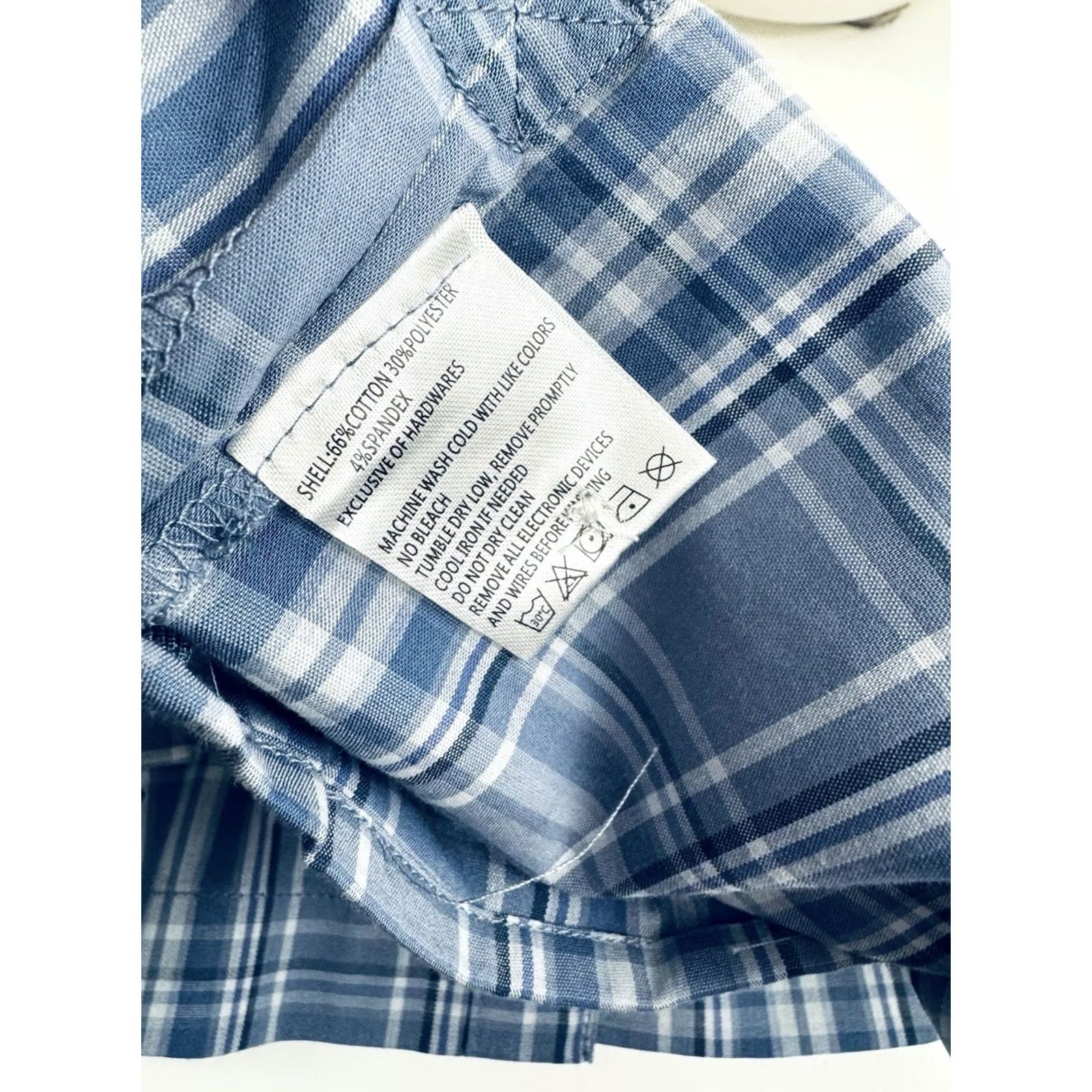 Vintage SCOTTeVEST - Dockside Plaid L Shirt - Grayish Blue / White - Men - Short Sleeve Button-Up - Regular Size L Size US L / EU 52-54 / 3 - 7 Thumbnail