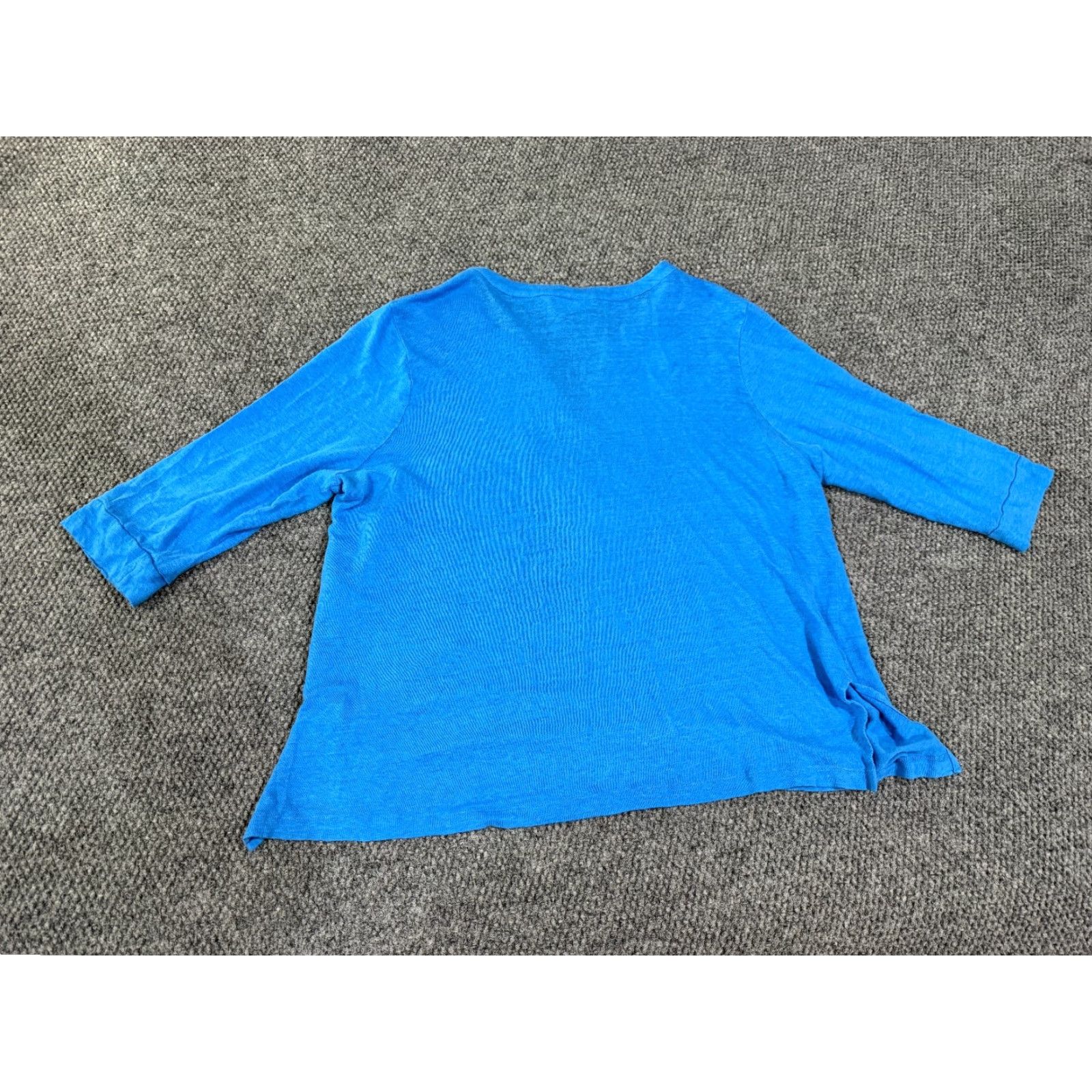 Vintage Chicos Tunic Top Womens Blouse Shirt Blue 4 Linen Embroidered V-Neck Long Sleeve Casual Pullover All Seasons Regular Size S / US 4 / IT 40 - 6 Thumbnail