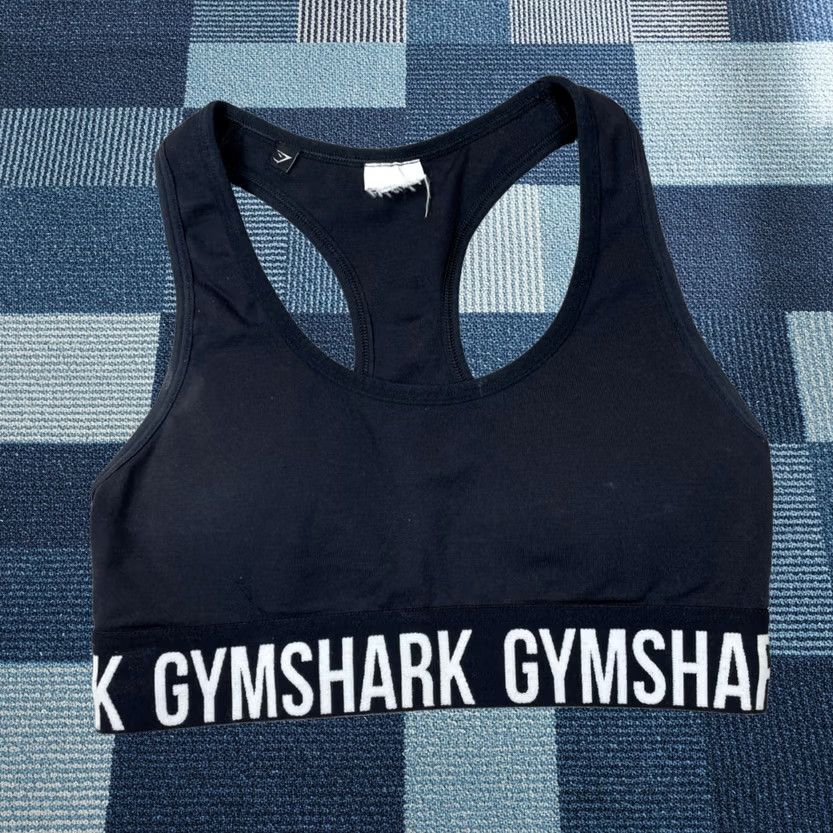 Gymshark Sports Bra S Black Seamless Racerback Gym Running Workout Stretch Sports Women, Women's