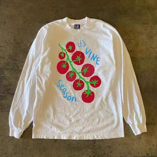 Japanese Brand Tomato print white vintage cotton long-sleeved t-shirt Size US L / EU 52-54 / 3 - 1 Thumbnail