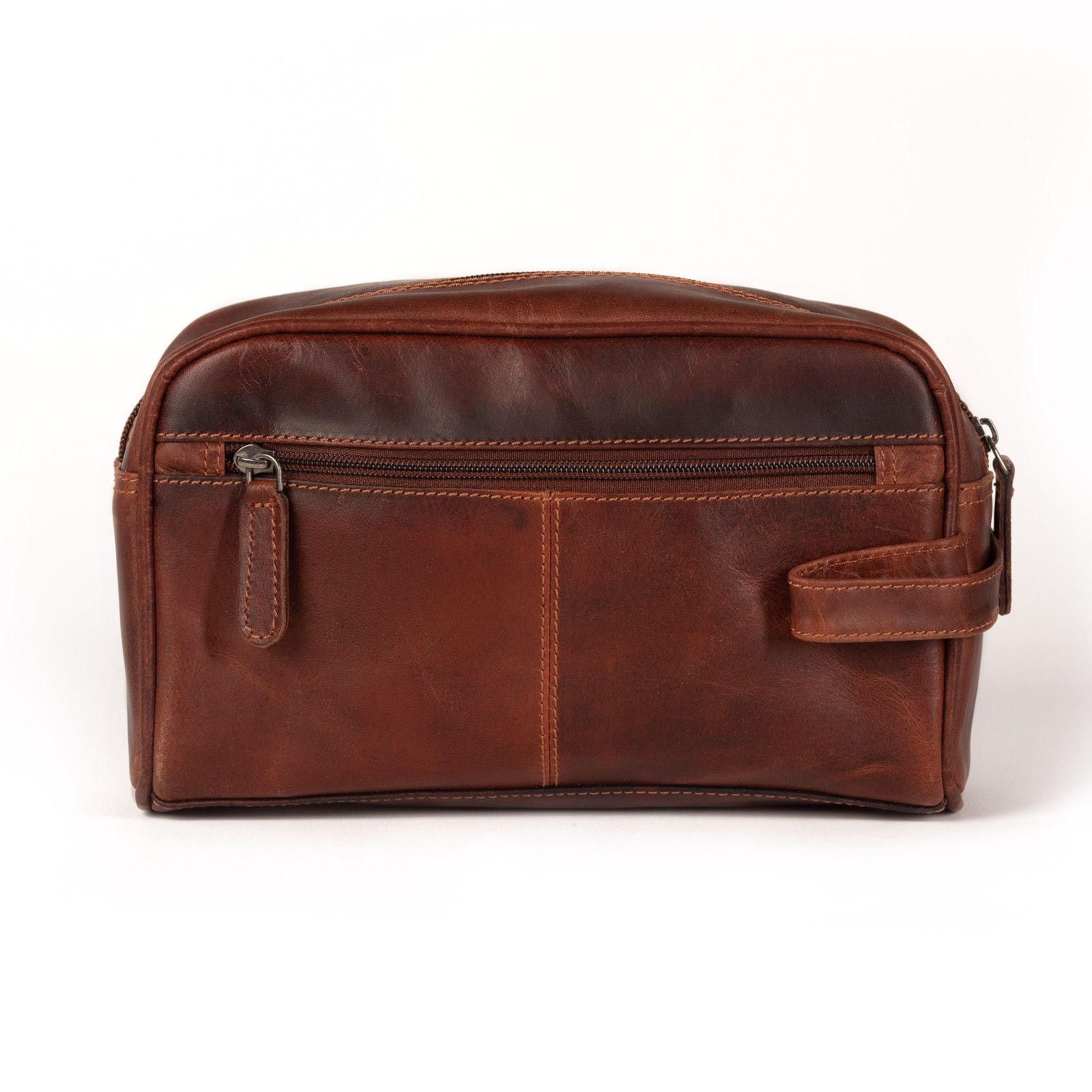 Handmade New Genuine Leather Toiletry Bag Dark Rustic Reddish Brown Size ONE SIZE - 7 Thumbnail