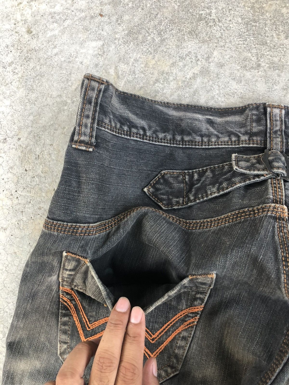 If Six Was Nine Japanese Edwin XV Flared Jeans Distressed Denim Size US 33 - 19 Thumbnail