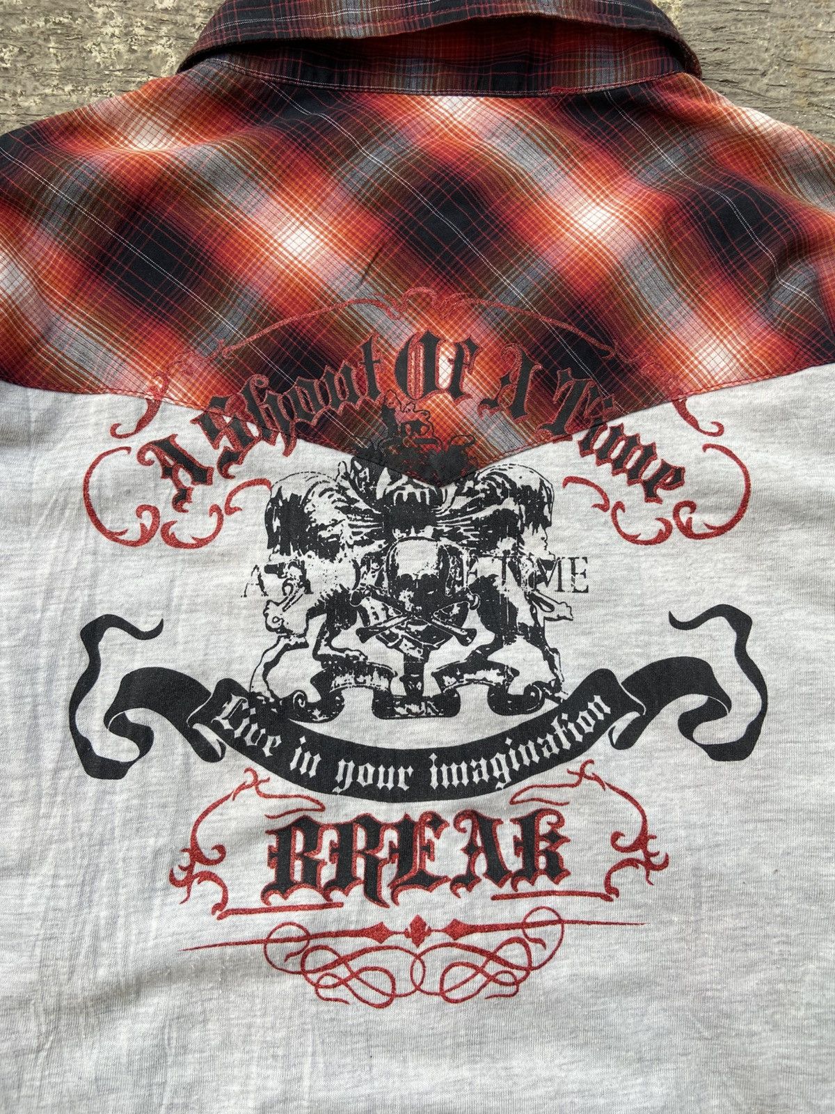 In The Attic 2000s In The Attic - Vkei Style GREAK Plaid Button Shirt Size US L / EU 52-54 / 3 - 2 Thumbnail