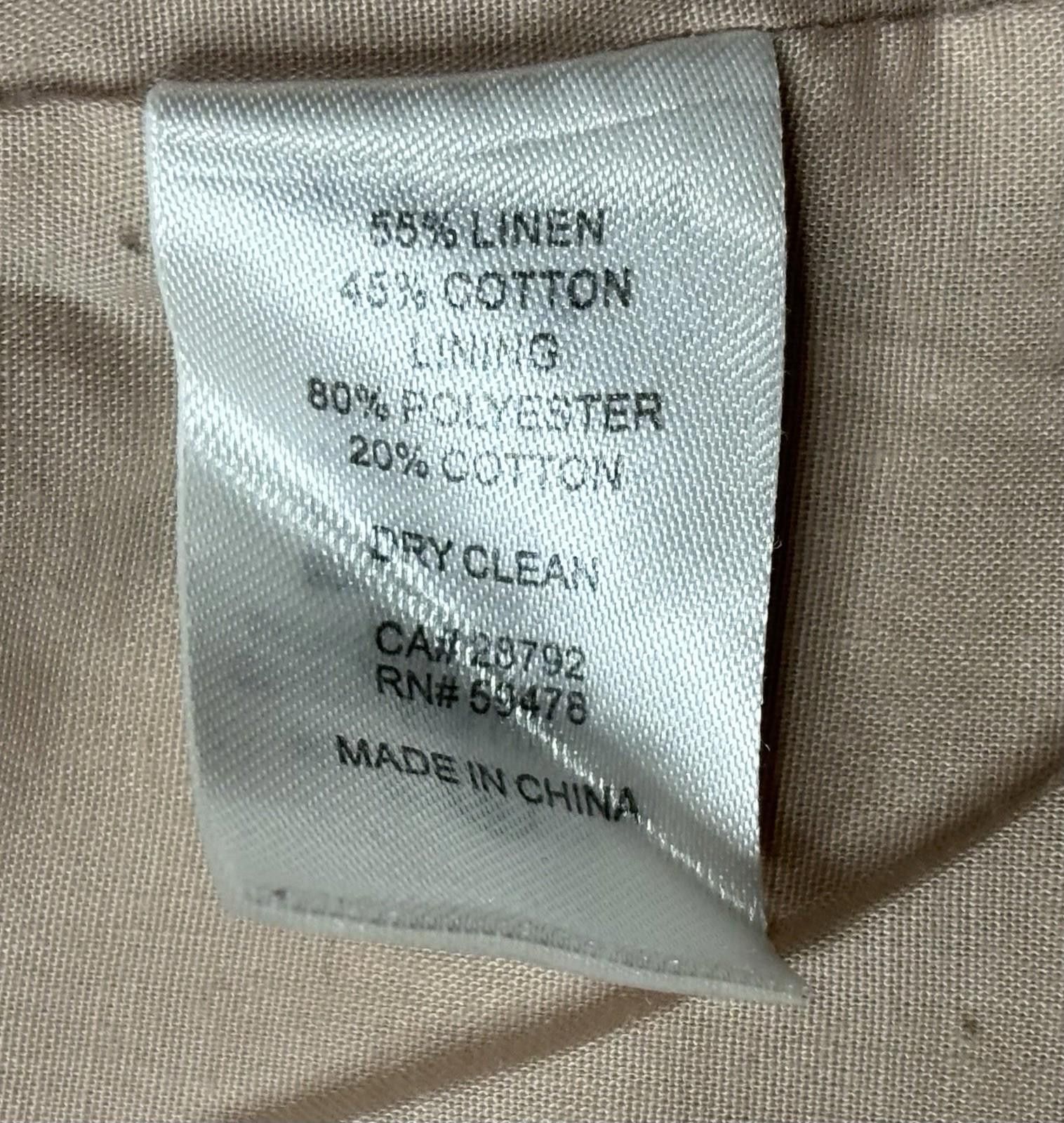 Kendrick Lamar Kenar Blazer Jacket Womens Medium Linen Cotton Beige Open Size M / US 6-8 / IT 42-44 - 8 Thumbnail