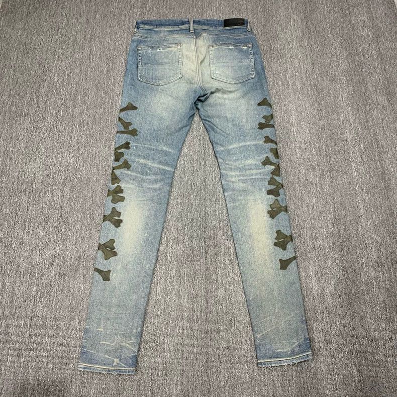 Amiri Amiri blue bone patch denim jeans Size US 33 - 2 Thumbnail