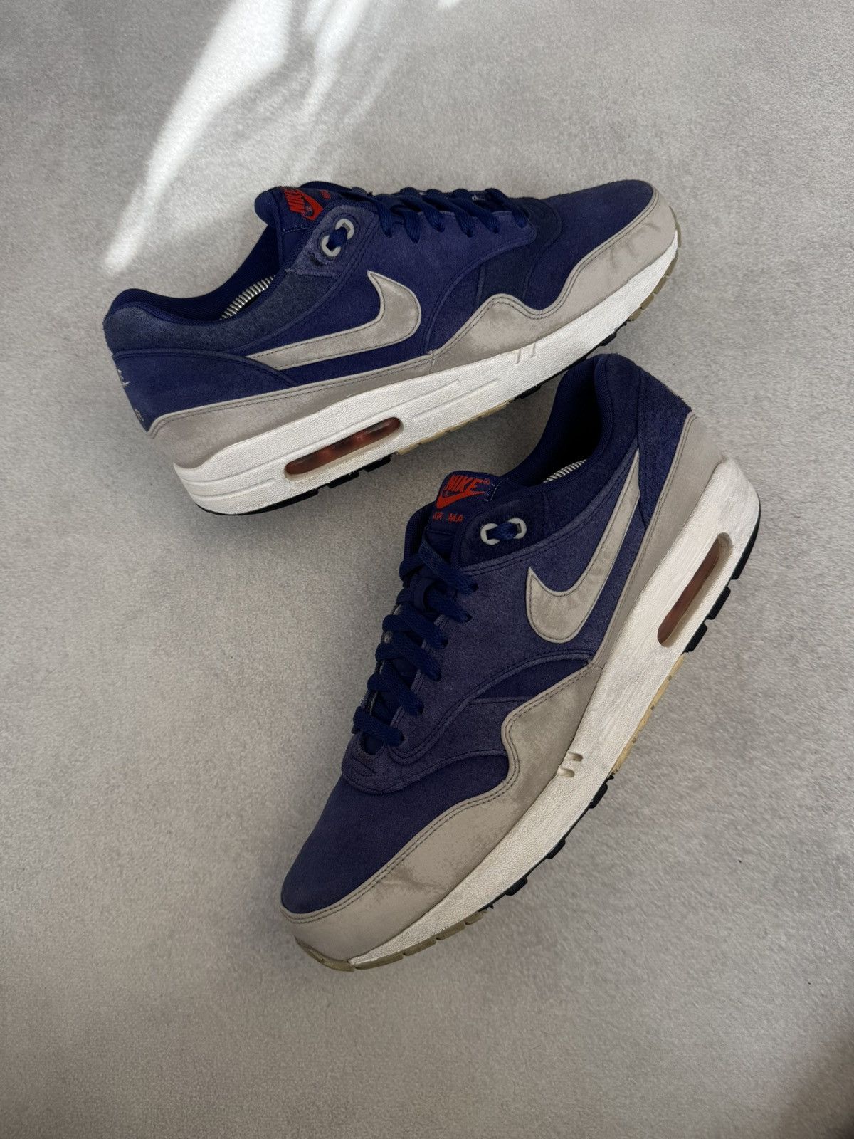 Nike Nike Air Max 1 Premium Deep Royal Granite US12 512033-408 Size US 12 / EU 45 - 3 Thumbnail