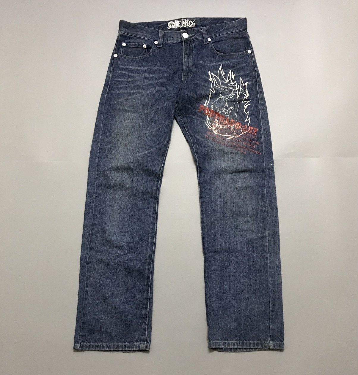 Vintage One Piece Japanese Anime Denim Jeans. | Grailed