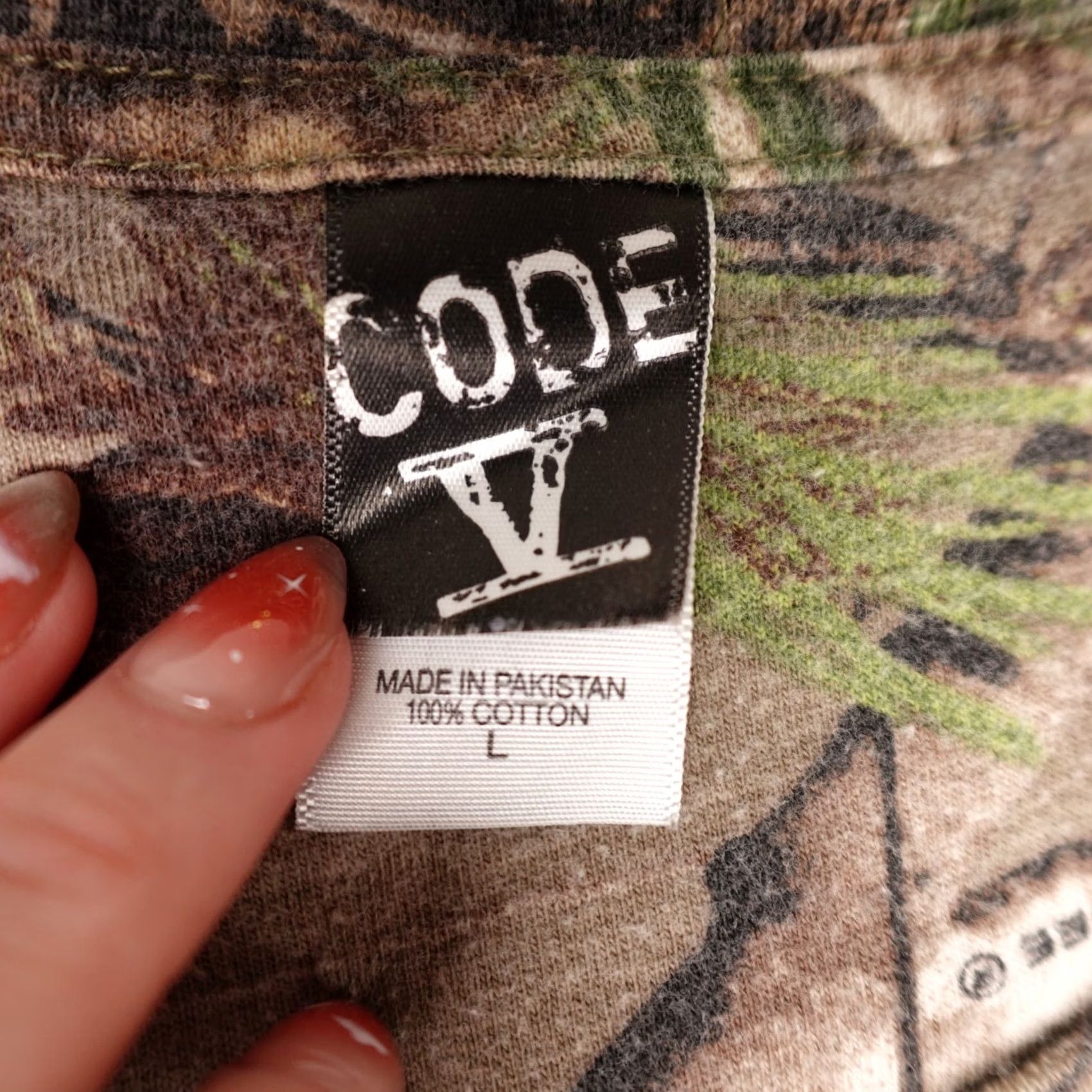 Vintage Code V Camo Shirt Mens Large Brown Green Woodland Camo Long Sleeve Hunting Y2K Size US L / EU 52-54 / 3 - 3 Thumbnail
