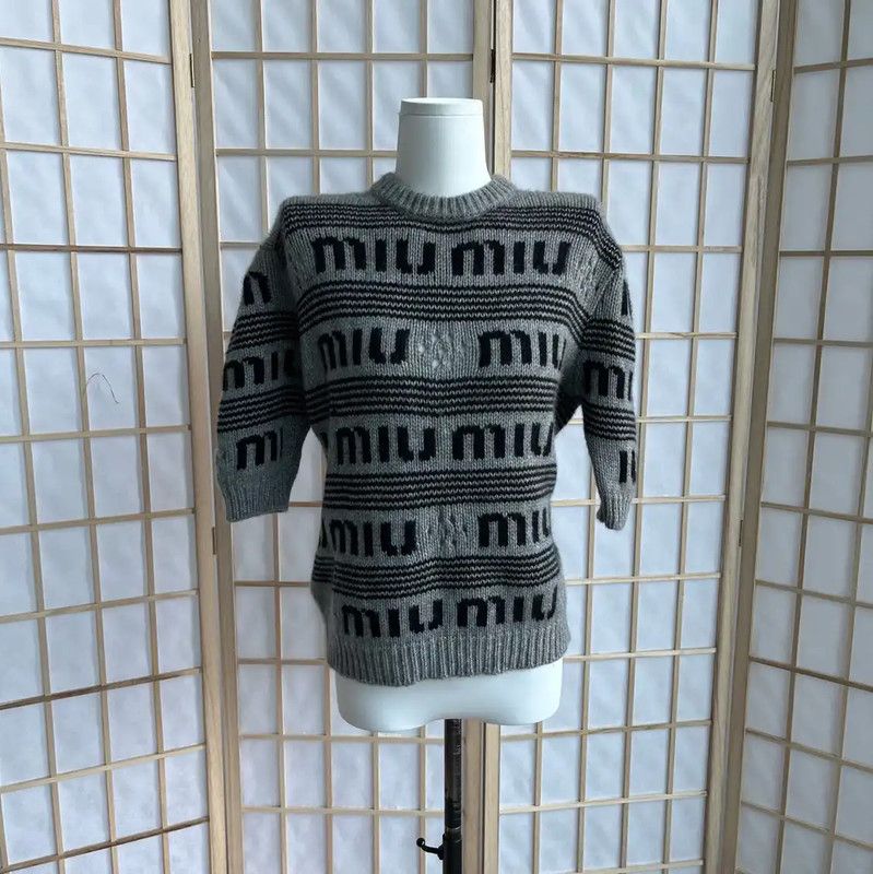 Miu Miu Miu Miu Gray Wool Women's Sweatshirt 0089 Size M / US 6-8 / IT 42-44 - 1 Thumbnail