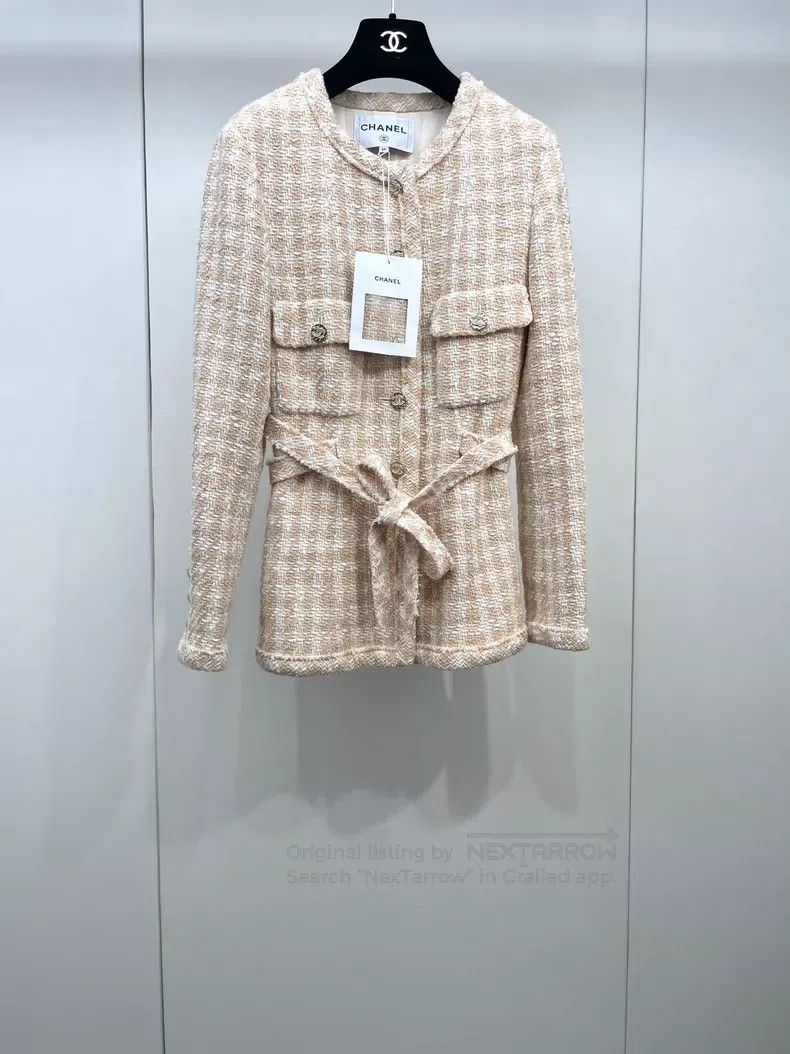 Chanel Chanel 23S orange plaid belt jacket Size XXS / US 00 / IT 34 - 1 Thumbnail