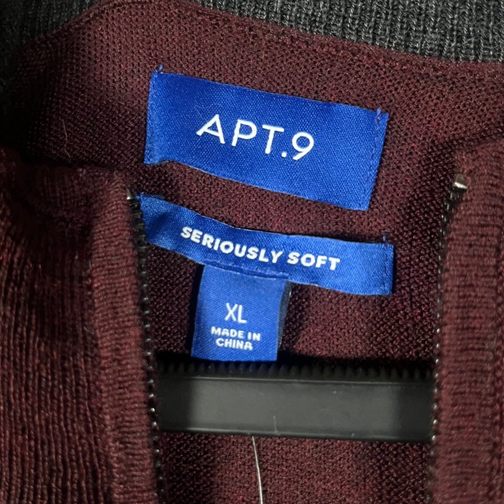 Apt. 9 Apt. 9 Mens XL Burgundy Merino Wool Blend 1/4 Zip Seriously Soft Sweater NWT Size US XL / EU 56 / 4 - 3 Thumbnail