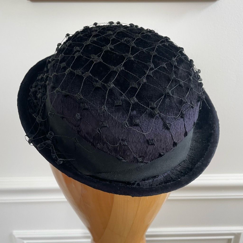 Vintage Vintage 60s Black Hat Veil Grossgrain Ribbon Bow Band Small Size ONE SIZE - 7 Thumbnail