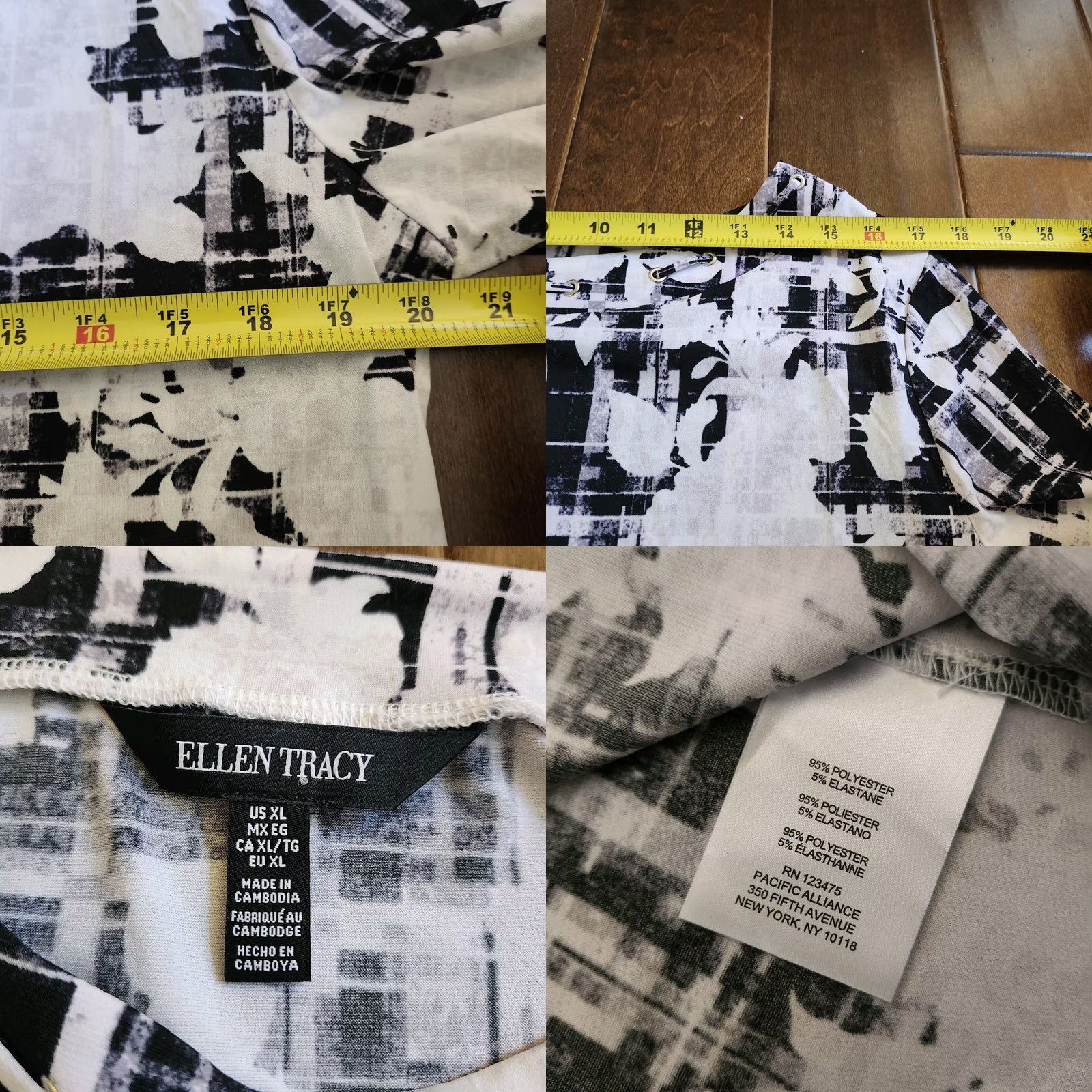 Ellen Tracy Ellen Tracy Blouse Womens XL Women Abstract Floral NWT Size Size XL / US 12-14 / IT 48-50 - 9 Thumbnail