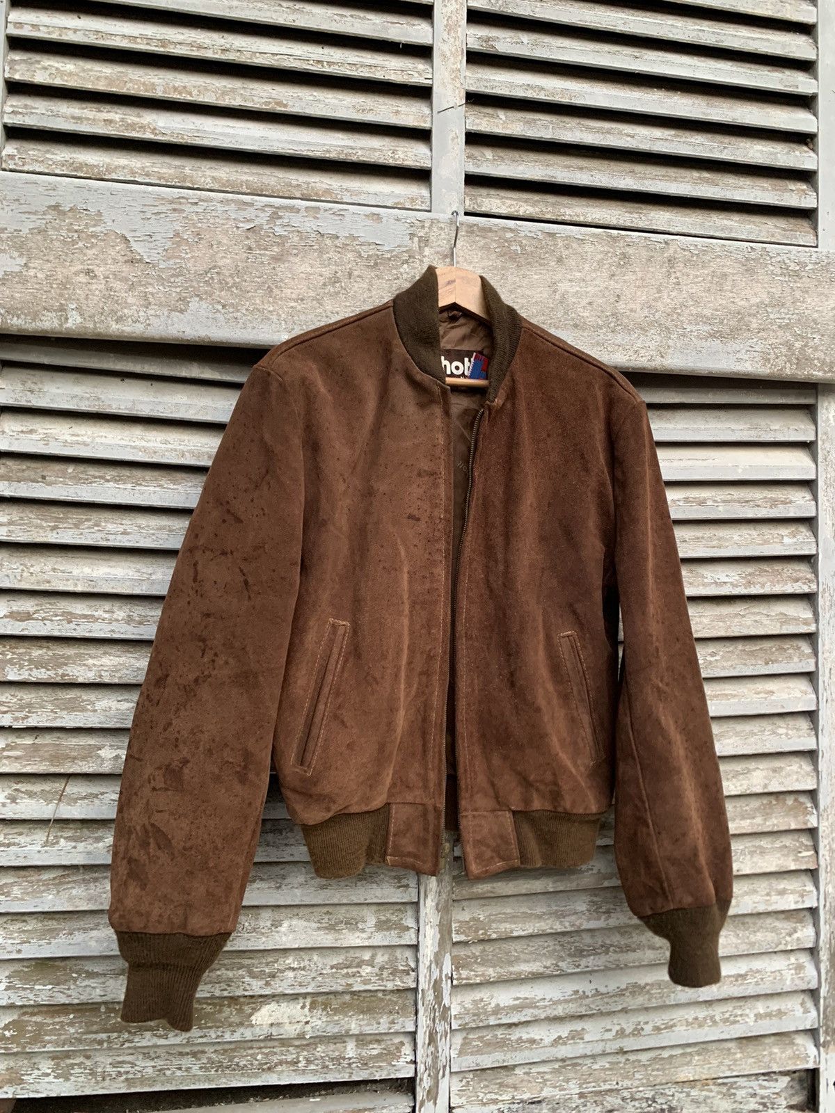 Schott Vintage Schott Suede Leather Brown Bomber Jacket Made In USA Size US M / EU 48-50 / 2 - 2 Thumbnail