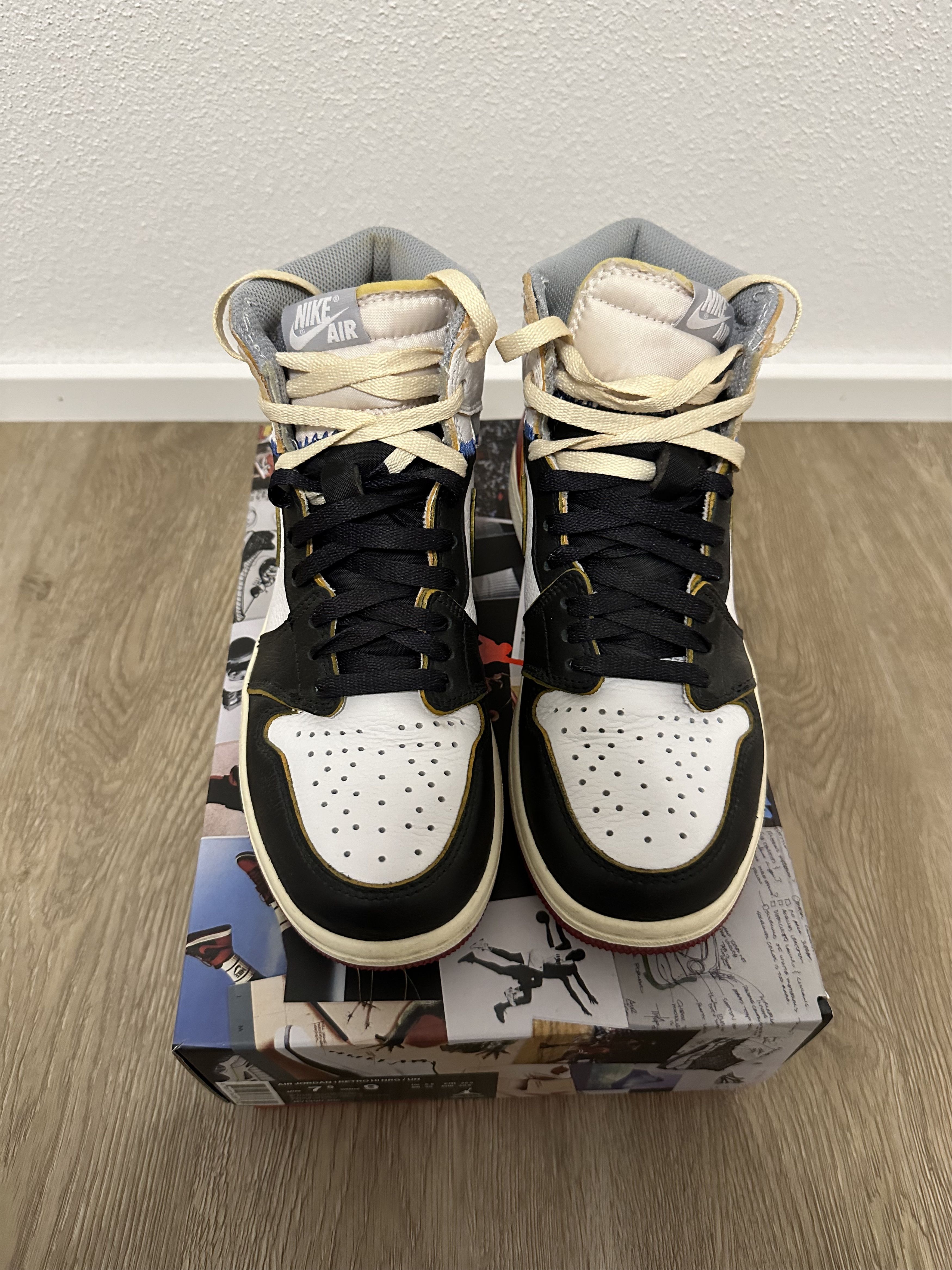 image of Nike x Union La Jordan 1 Retro High Union Los Angeles Black Toe Shoes, Men's (Size 7.5)