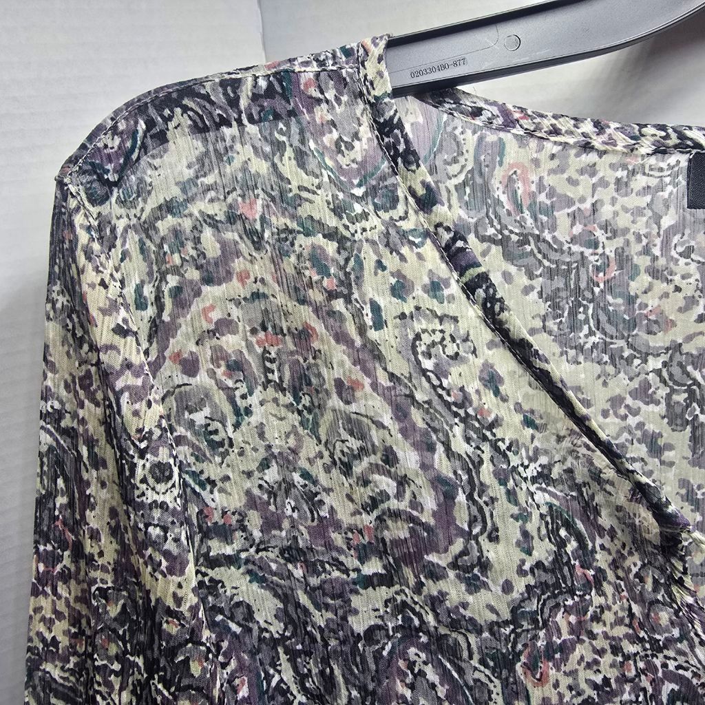 The Unbranded Brand Women's A.N.A. 1X Beige & Purple Paisley Blouse Size XL / US 12-14 / IT 48-50 - 3 Thumbnail