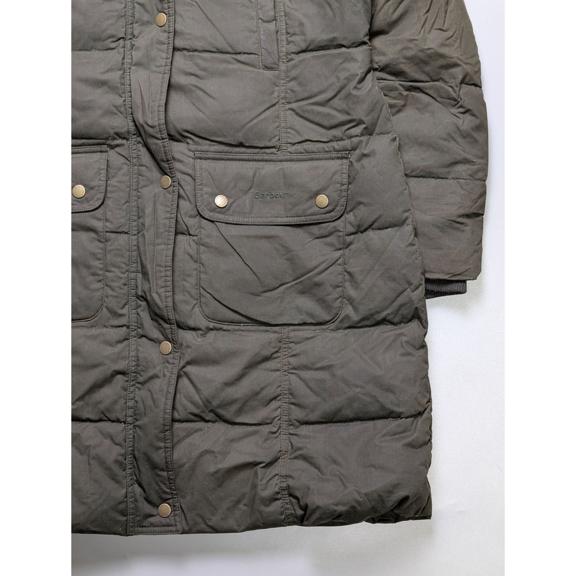 Barbour Barbour Peninsula Waxed Down Jacket Coat (Y1093) Size XL / US 12-14 / IT 48-50 - 2 Thumbnail