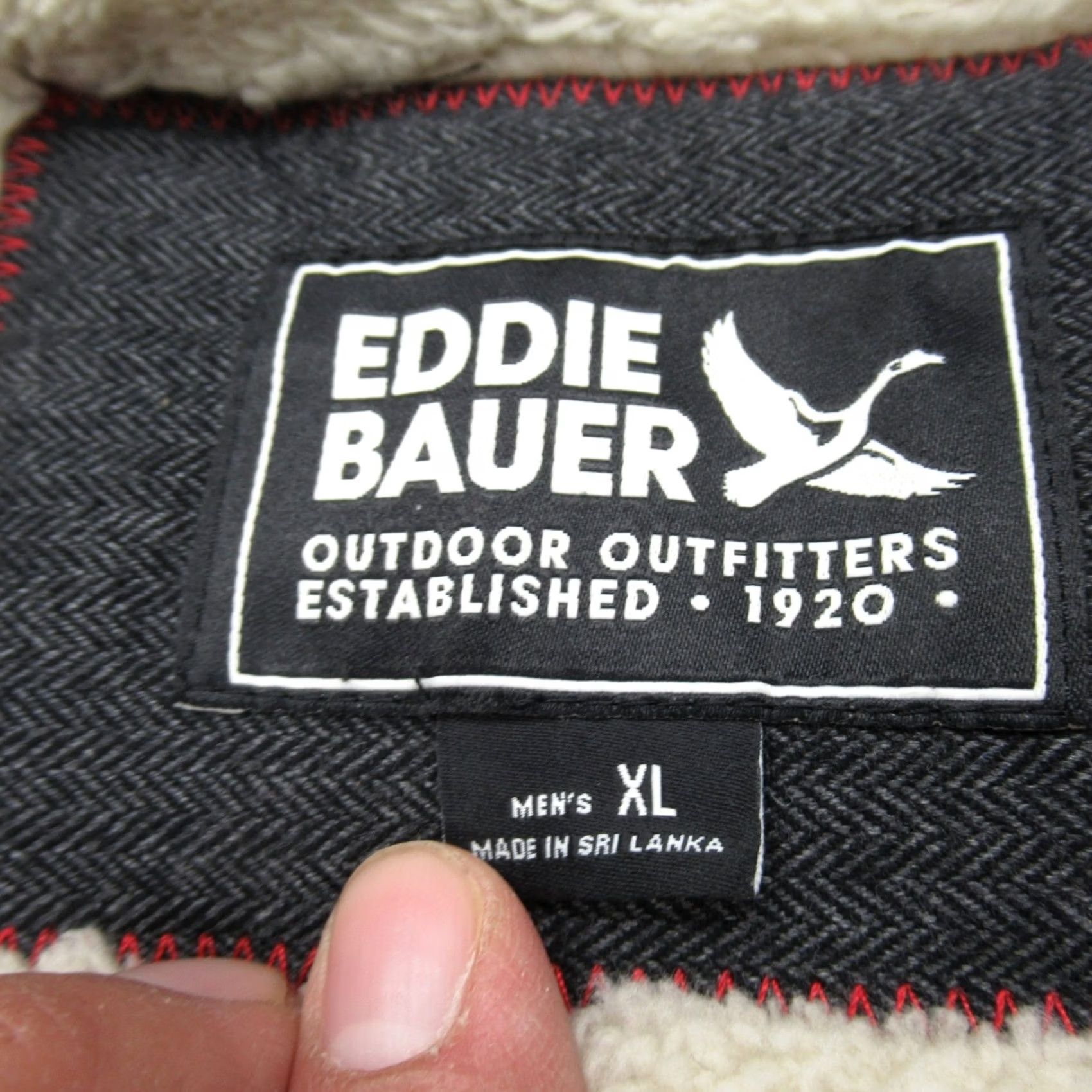 Eddie Bauer Eddie Bauer Shirt Jacket Mens XL Gray Full Zip Pockets Insulated Lined Sherpa Cotton Polyester Outdoor Retro Size US XL / EU 56 / 4 - 4 Thumbnail