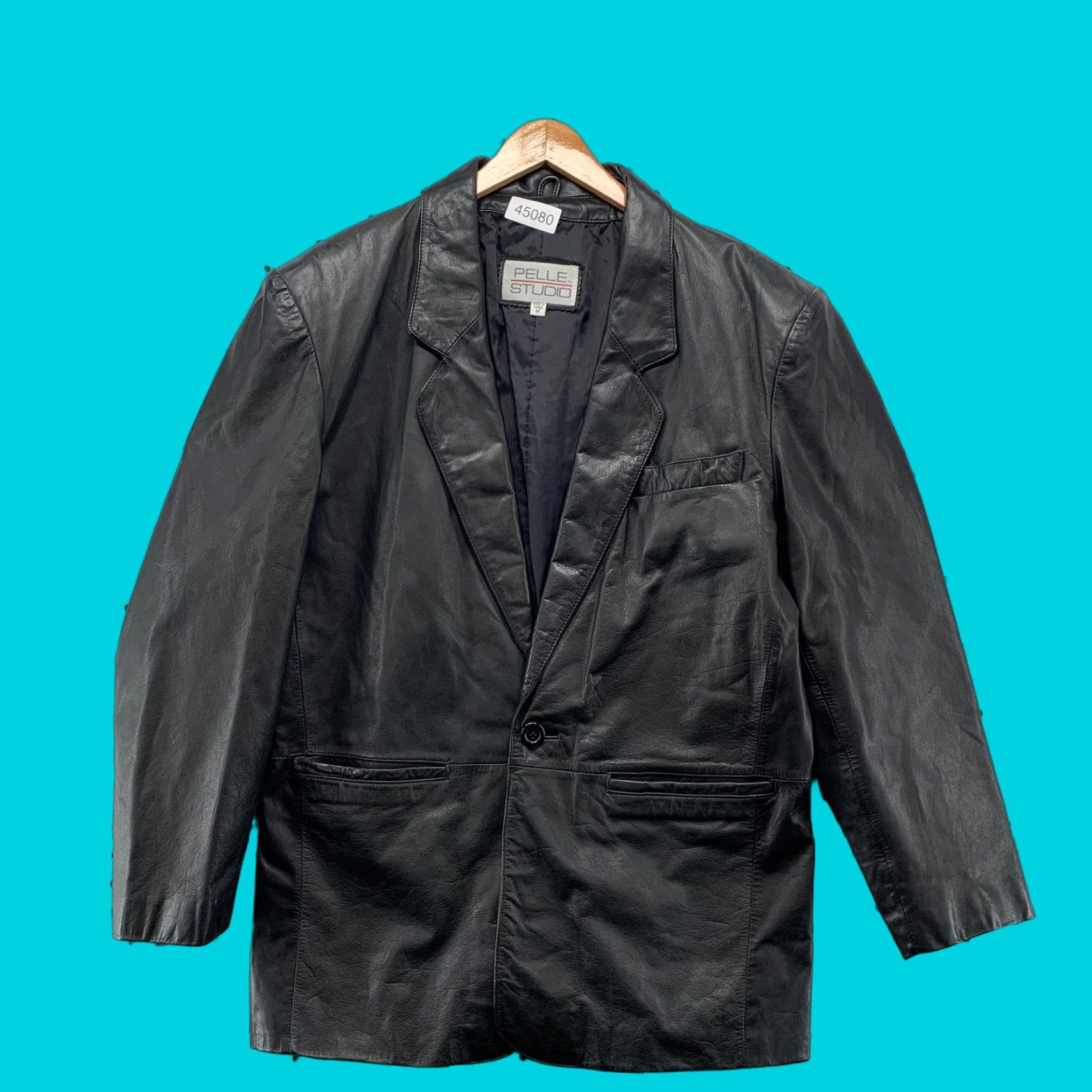 Vintage VINTAGE Pelle Studio Blazer Jacket Womens Medium Black One Button Business Size M / US 6-8 / IT 42-44 - 1 Thumbnail