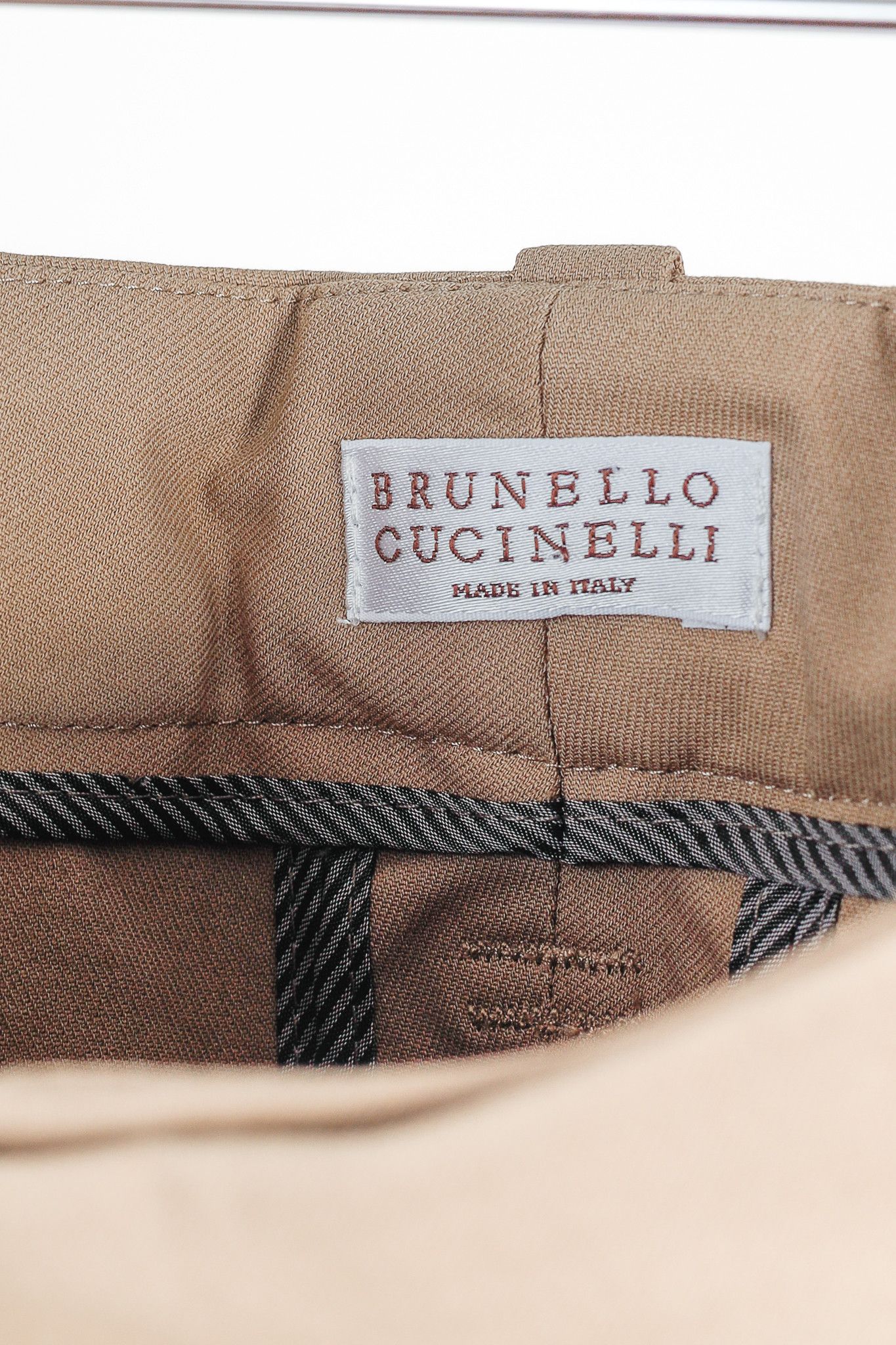 Brunello Cucinelli Brunello Cucinelli Taupe Cotton-Blend Straight-Leg Trousers Size 27" / US 4 / IT 40 - 4 Thumbnail