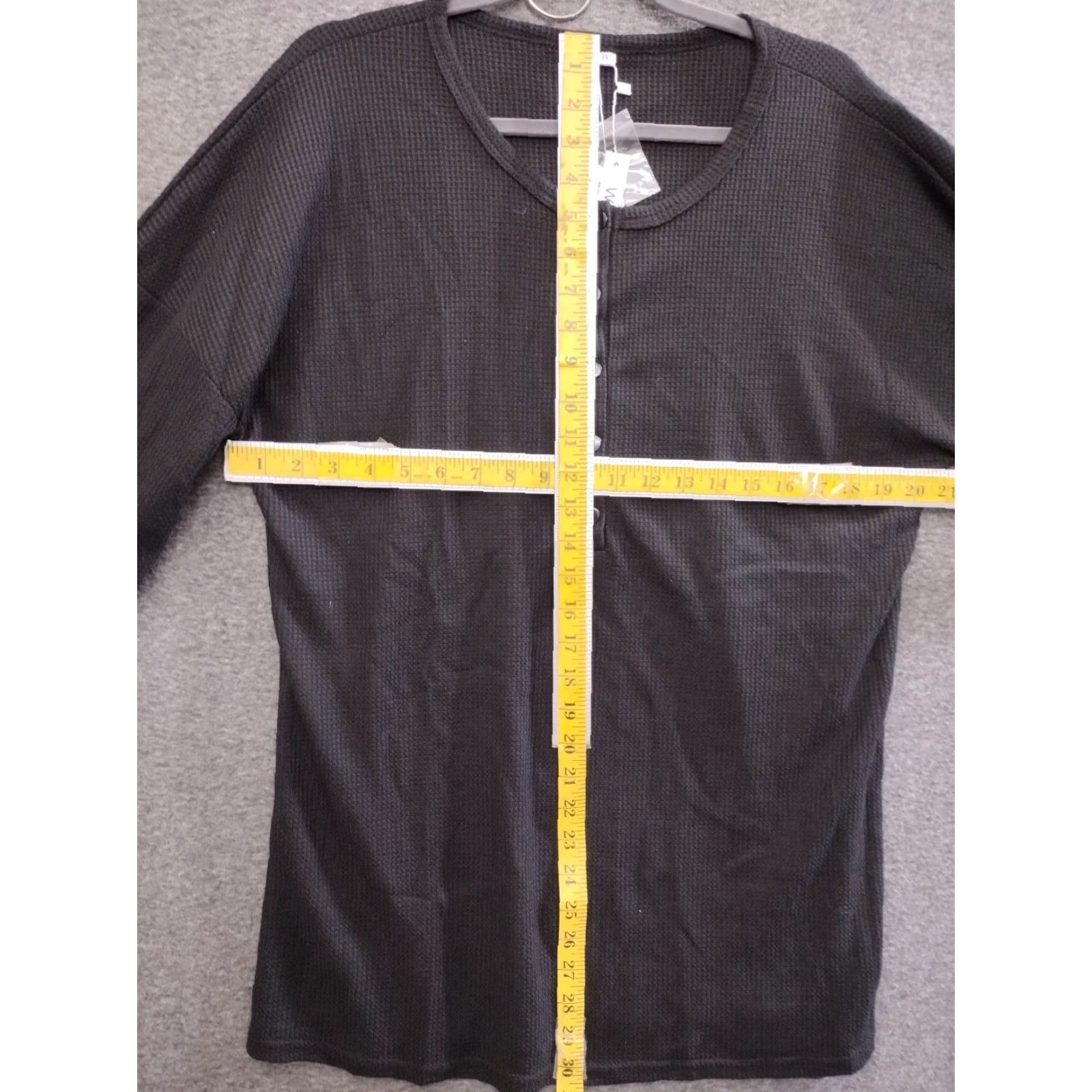 Vintage Unbranded Henley Ribbed Shirt Black Cotton Long Sleeve 2XL Men's Size US XXL / EU 58 / 5 - 4 Thumbnail