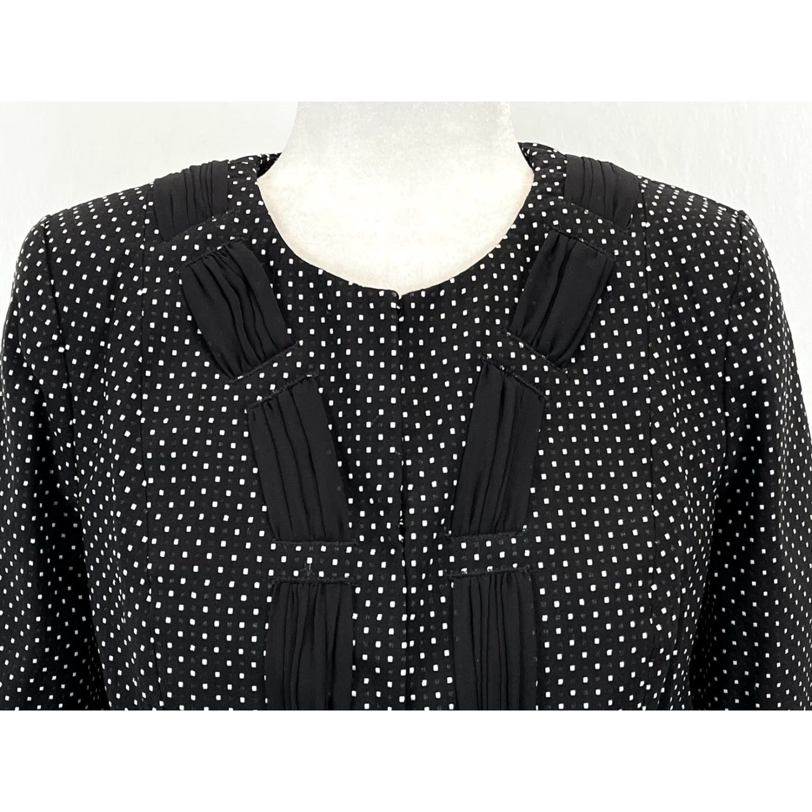 Vintage CAbi Black Polka Dot Jacket Women's Size 2 Stretch 3/4 Sleeve Blazer Size XS / US 0-2 / IT 36-38 - 5 Thumbnail