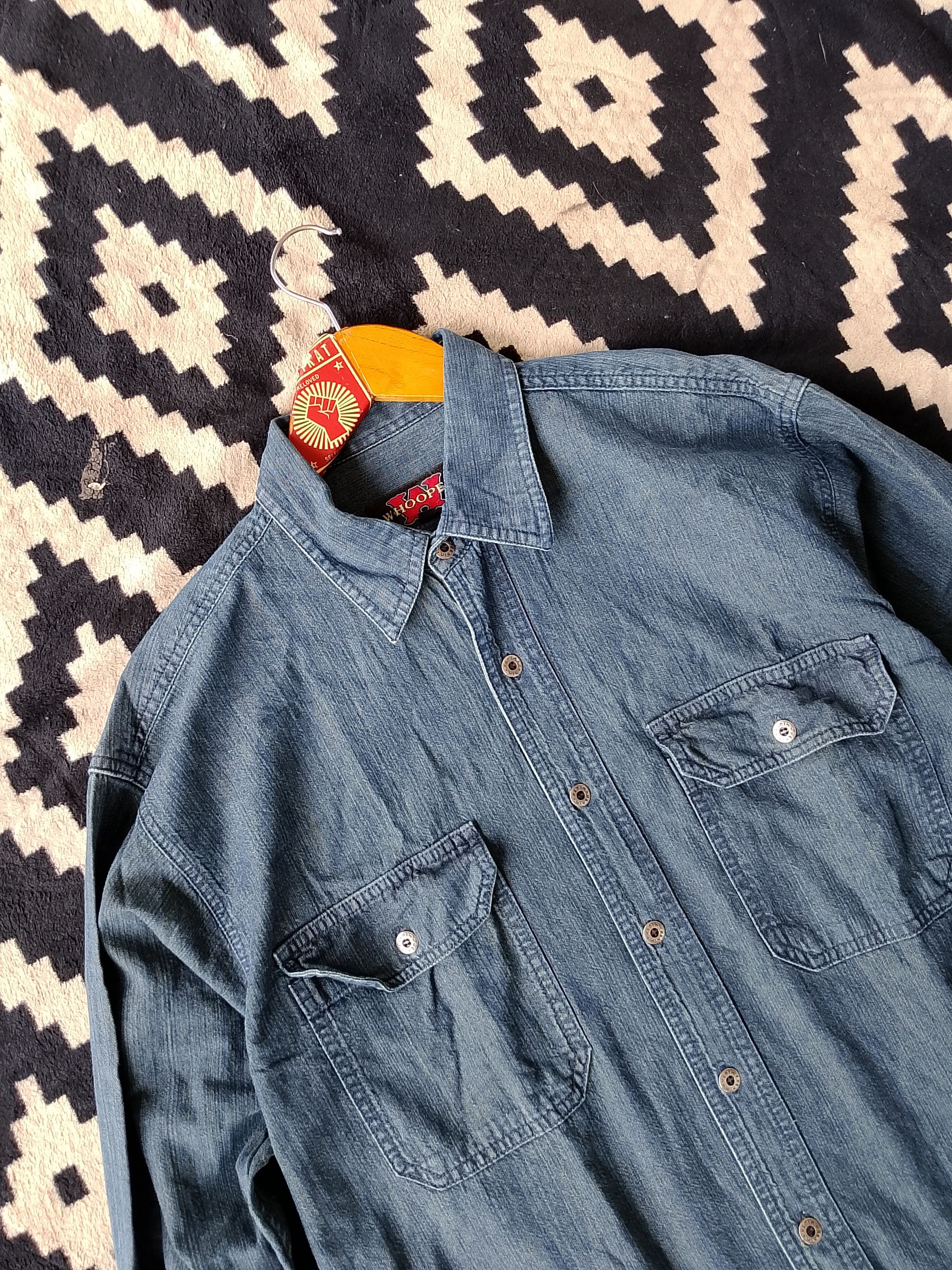 Other Whooper Distressed Indigo Denim Patched Utility Shirt Size US M / EU 48-50 / 2 - 4 Thumbnail