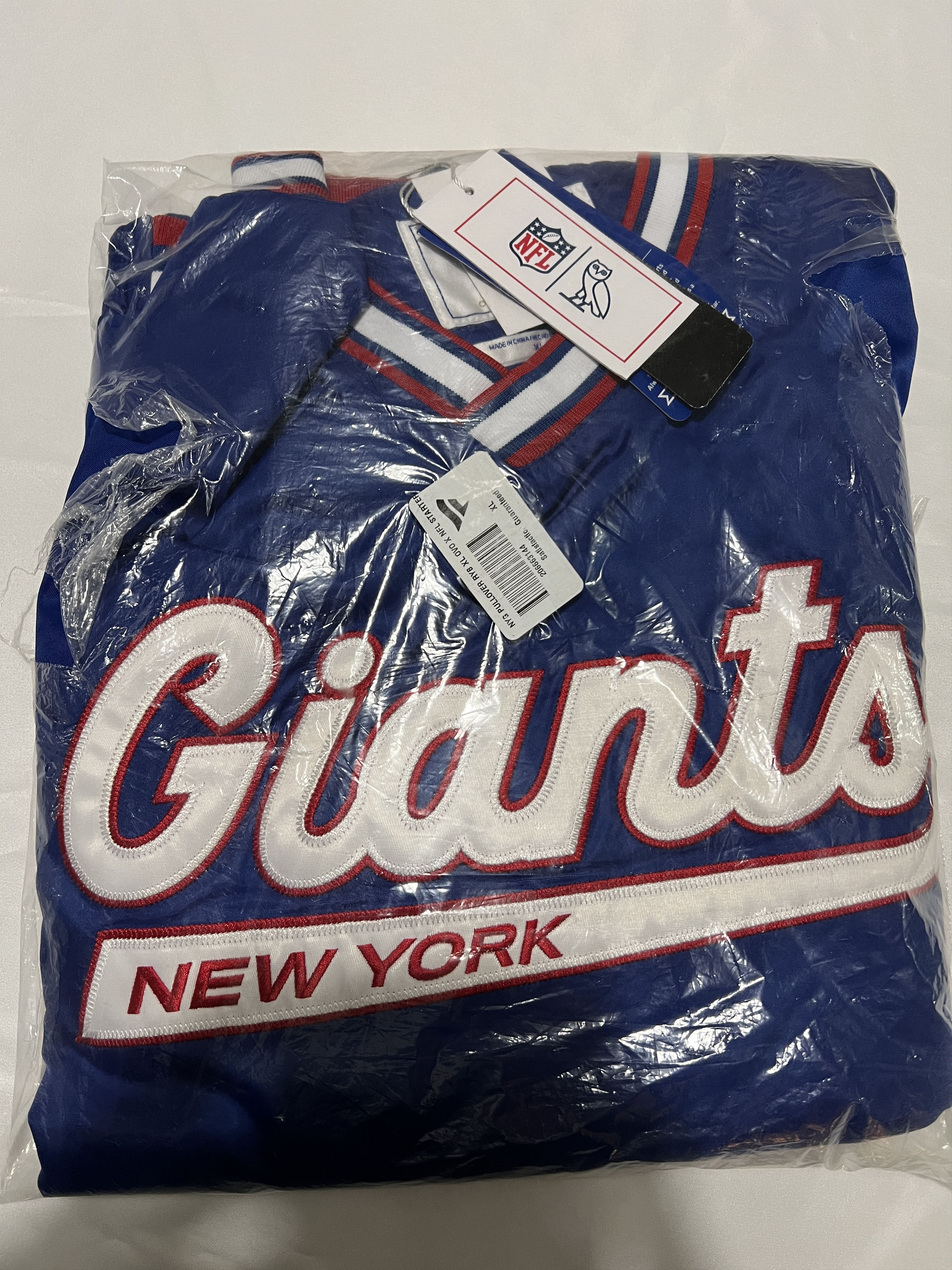 Drake OVO x NFL NEW YORK GIANTS STARTER TRAINER PULLOVER JACKET Size US XL / EU 56 / 4 - 3 Thumbnail