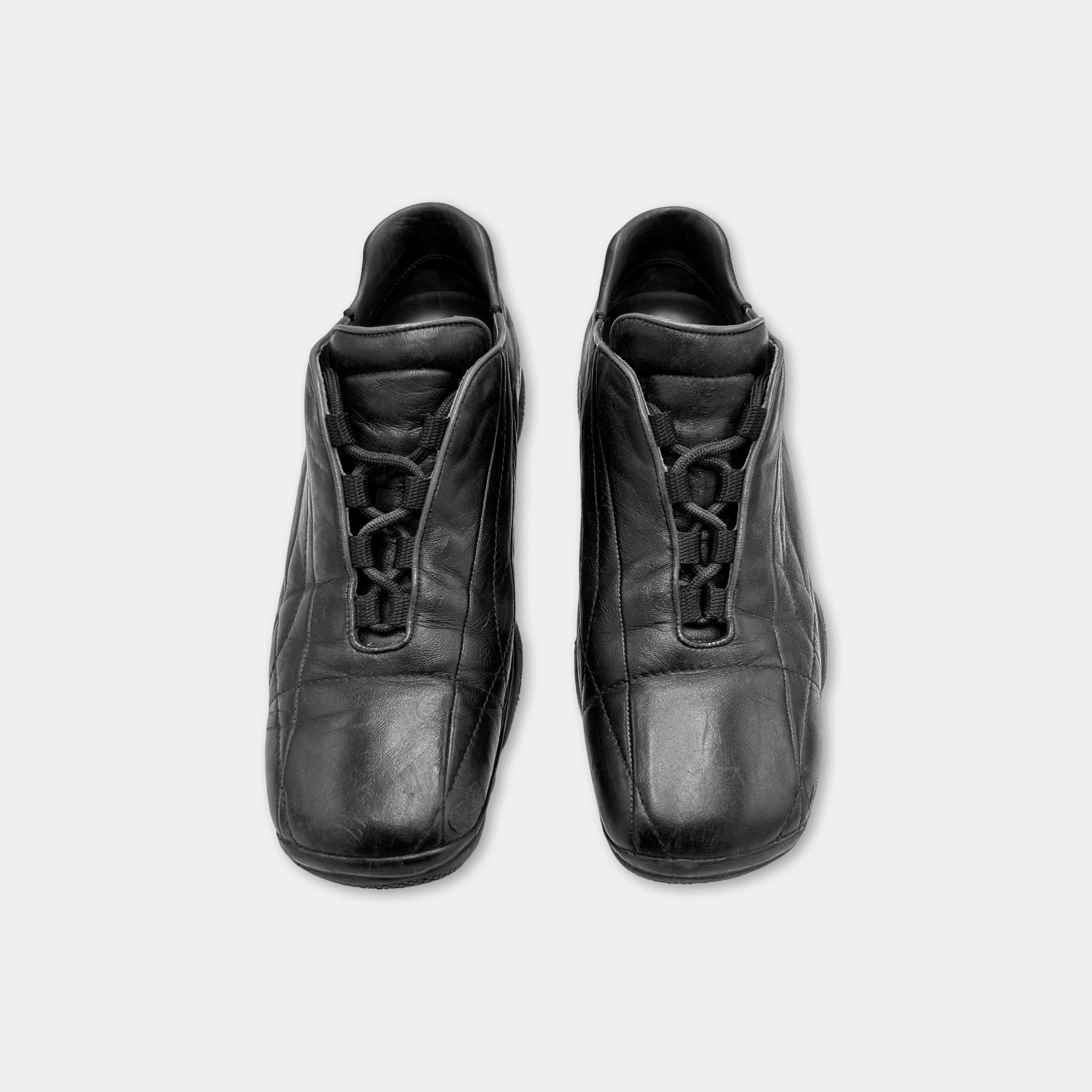 Prada Prada 2000s Black Leather Sneakers Size US 9 / IT 39 - 2 Thumbnail