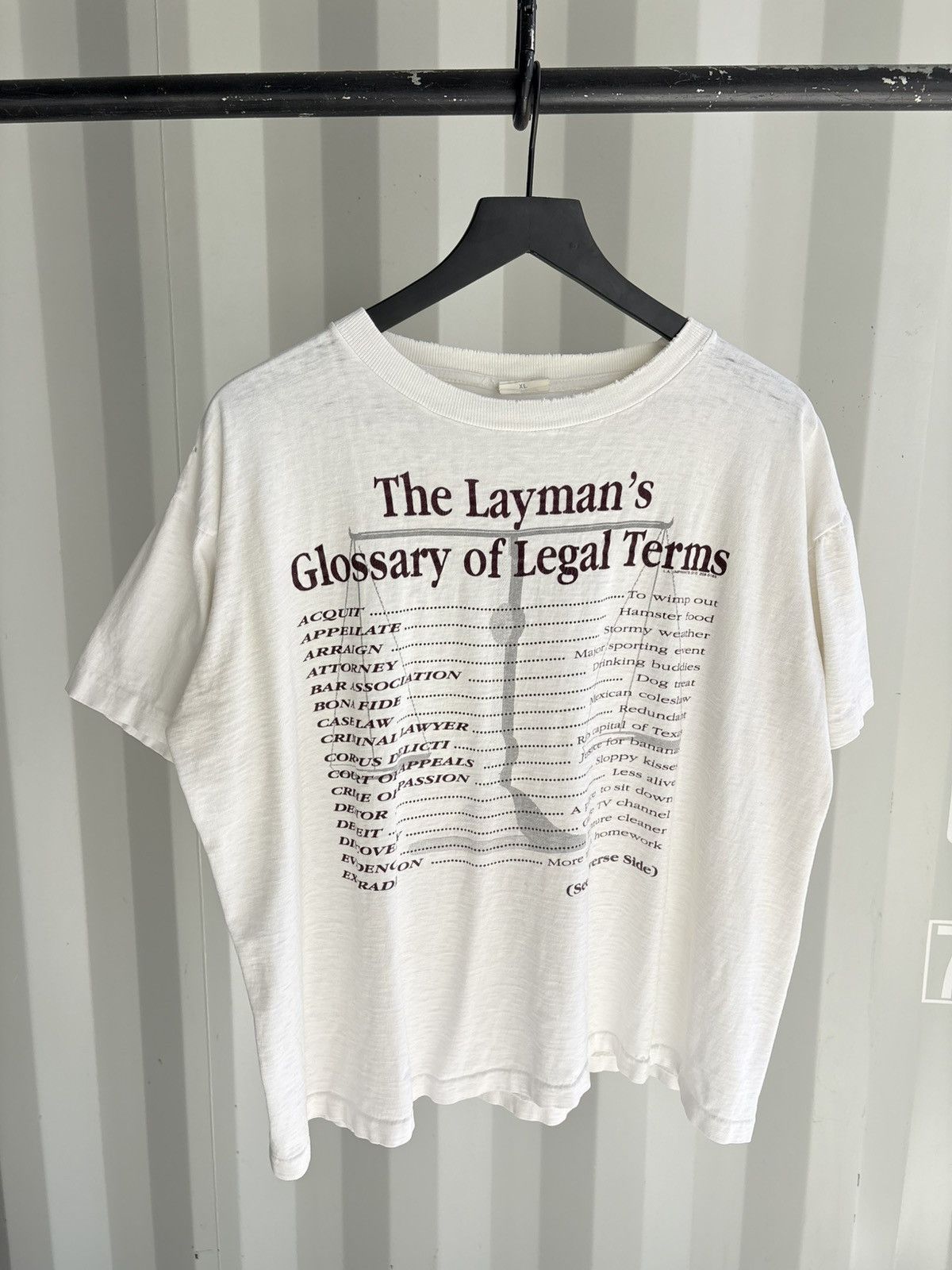 Vintage Vintage Lawyer Terms Shirt Faded Distressed Grunge Band Boxy Size US XL / EU 56 / 4 - 1 Thumbnail