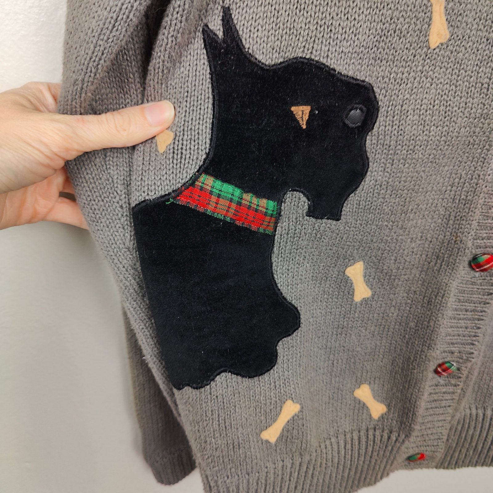 Other Vintage All Points Scottish Terrier Cardigan Sweater Large Size L / US 10 / IT 46 - 2 Thumbnail