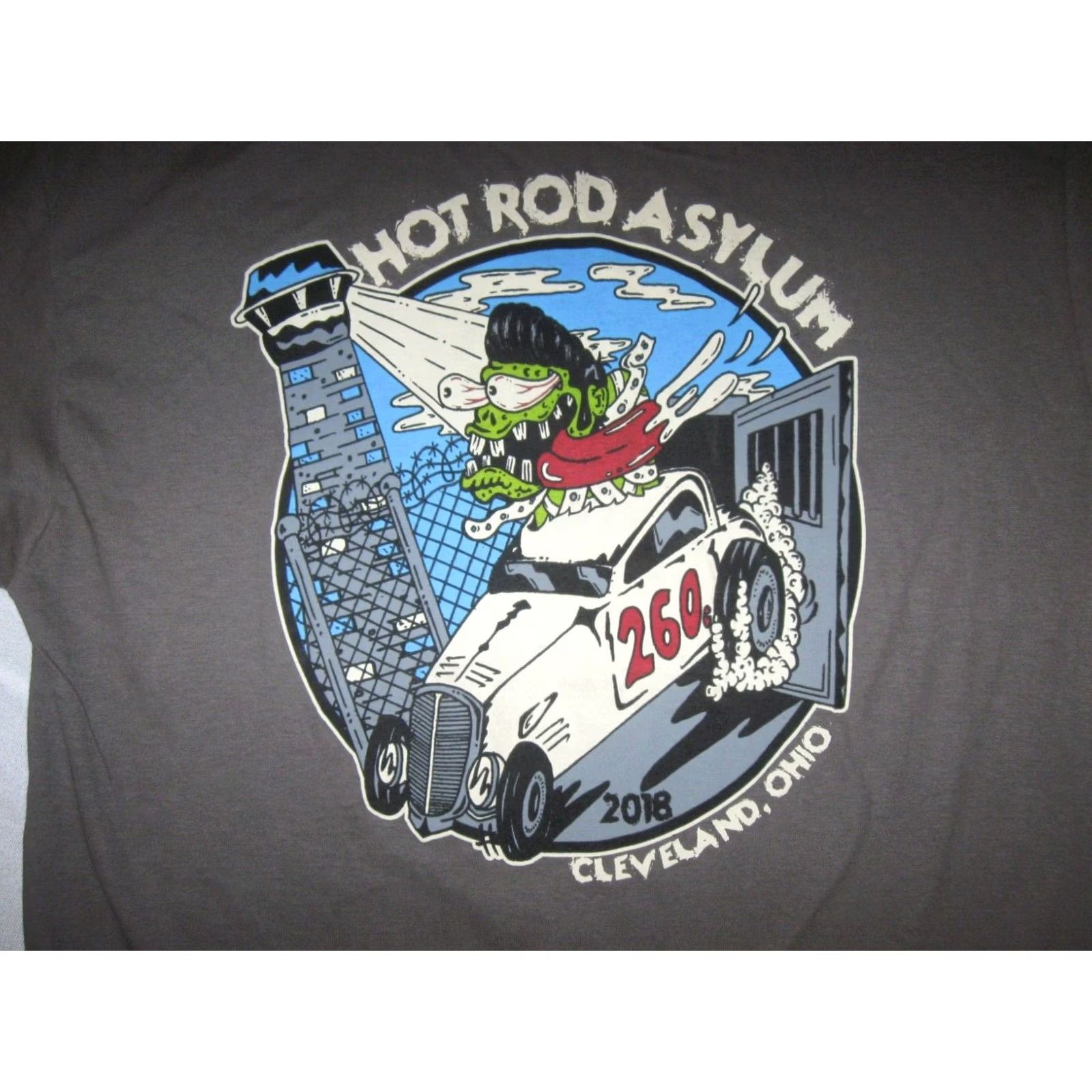 Gildan AUTORAMA 2018 Cleveland Rocks Ohio Car Show Rolls Hot Rods Gassers Mens Large Size US L / EU 52-54 / 3 - 4 Thumbnail