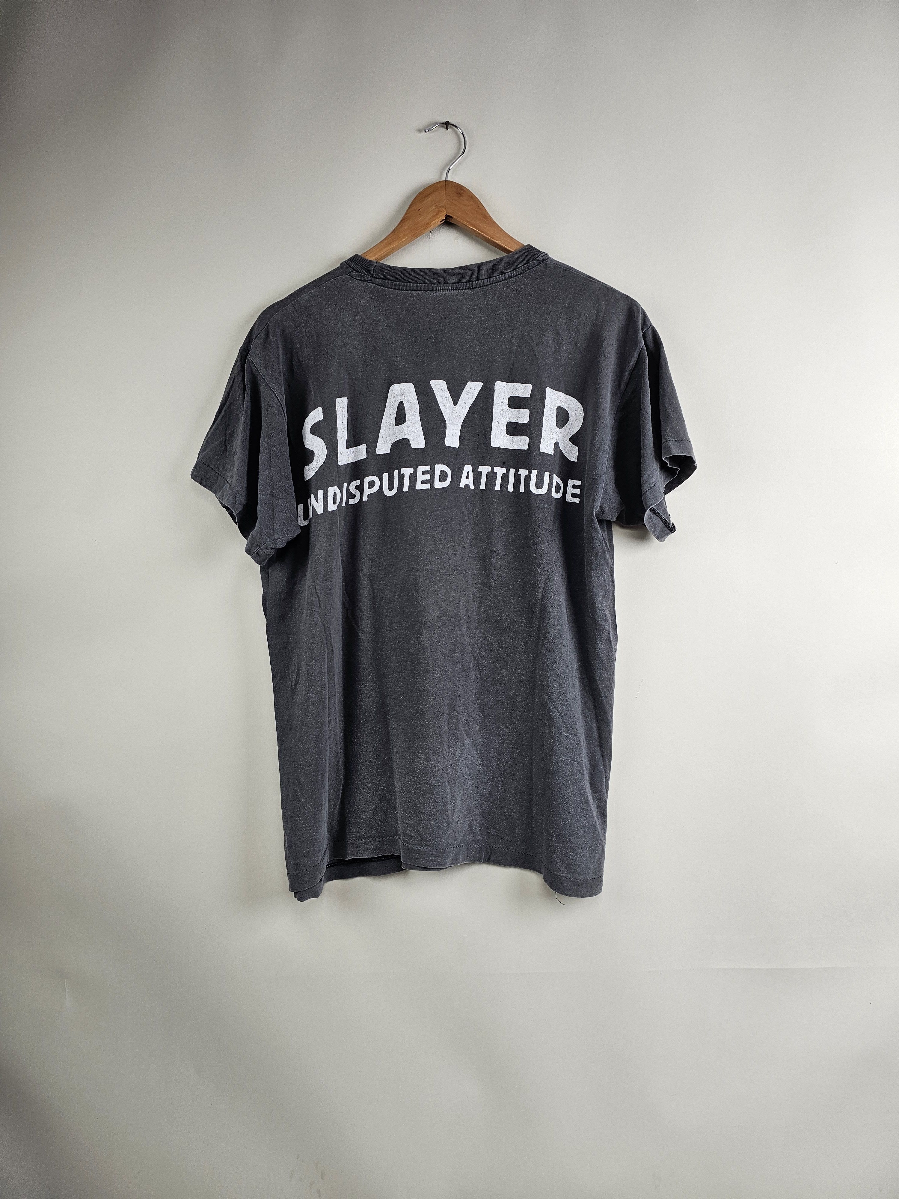 Band Tees × Slayer × Vintage 90s Slayer Undisputed Attitude faded 90s Metal L 21" 27" Size US L / EU 52-54 / 3 - 7 Thumbnail