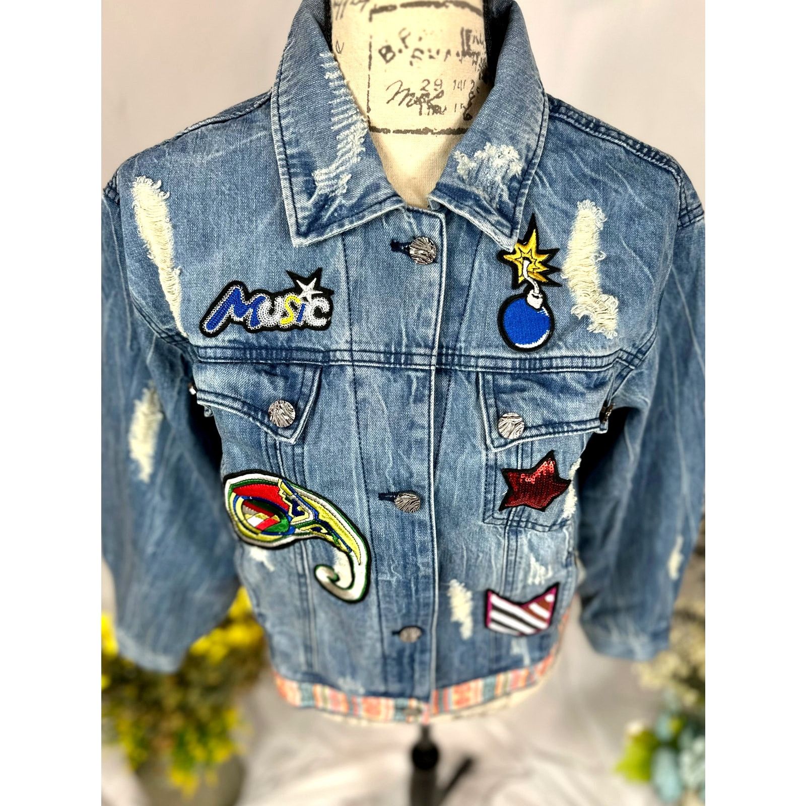 Other Etienne Marcel Julia Denim Jacket Embroidered Sequin Blue XS Size XS / US 0-2 / IT 36-38 - 7 Thumbnail