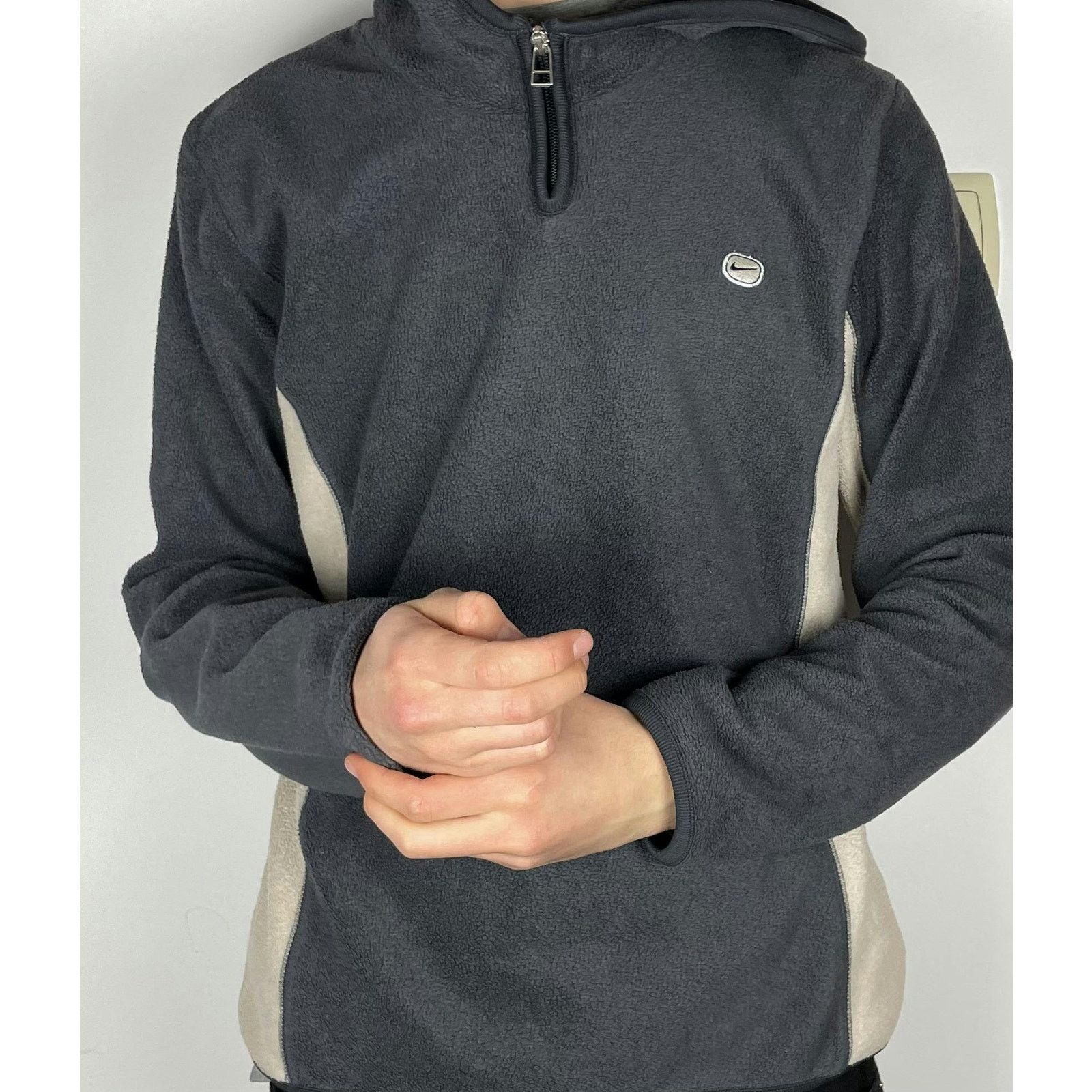 Nike × Vintage Nike Women's Gray Fleece Lined Long Sleeve 1/4 Zip Hoodie M Size M / US 6-8 / IT 42-44 - 2 Thumbnail