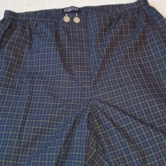 Vintage Lands' End Blue Plaid Button Down Top w Pocket & Elastic Wai Size US L / EU 52-54 / 3 - 11 Thumbnail