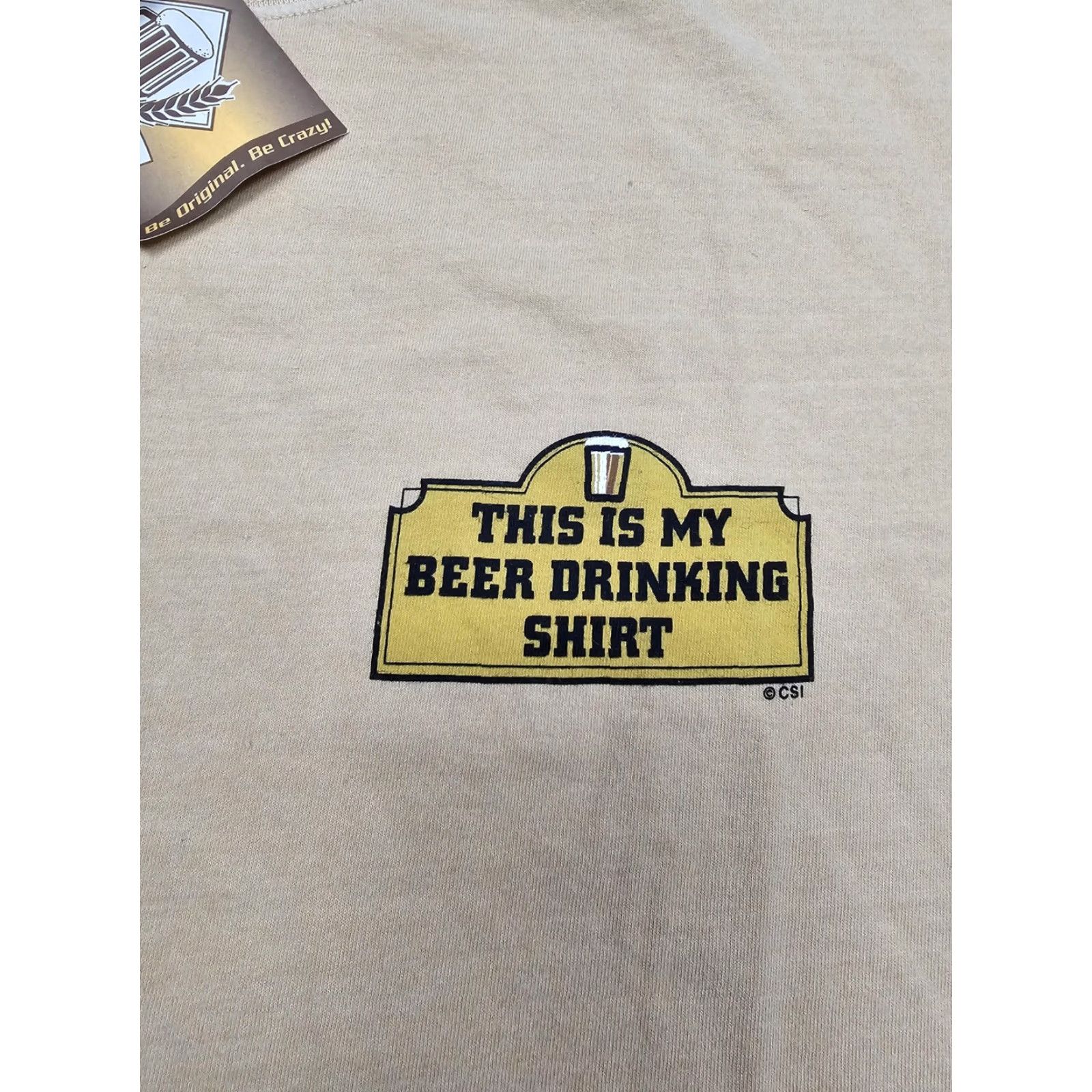 Vintage Crazy Shirts Hawaii Shirt Mens 2XL Tan BeerDyed Funny Beer Drinking Slo Mo Size US XXL / EU 58 / 5 - 5 Thumbnail