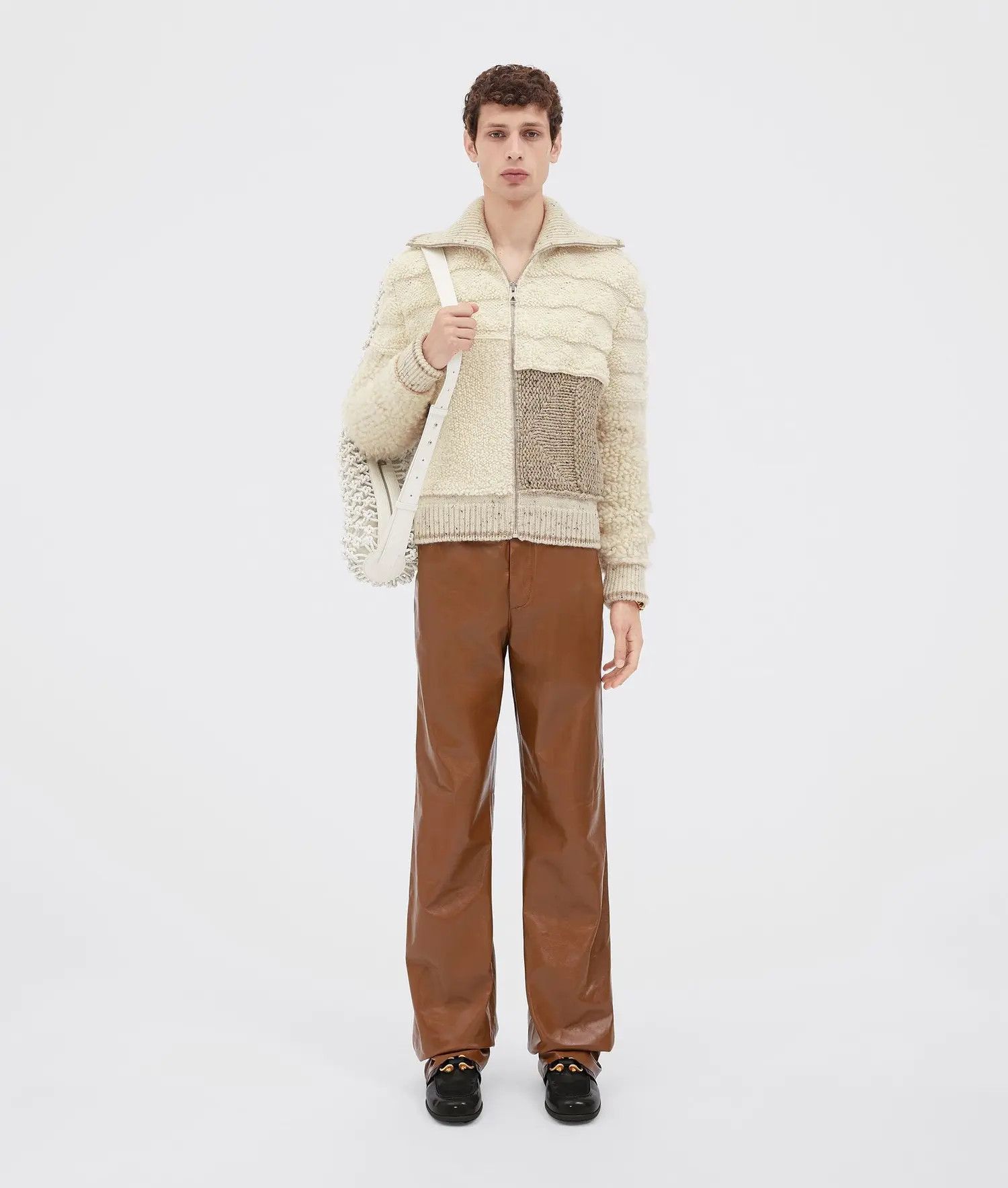 Bottega Veneta o1loc1c0325 716101 Straight Leg Shiny Leather Trouser Brown Size US 36 / EU 52 - 4 Thumbnail