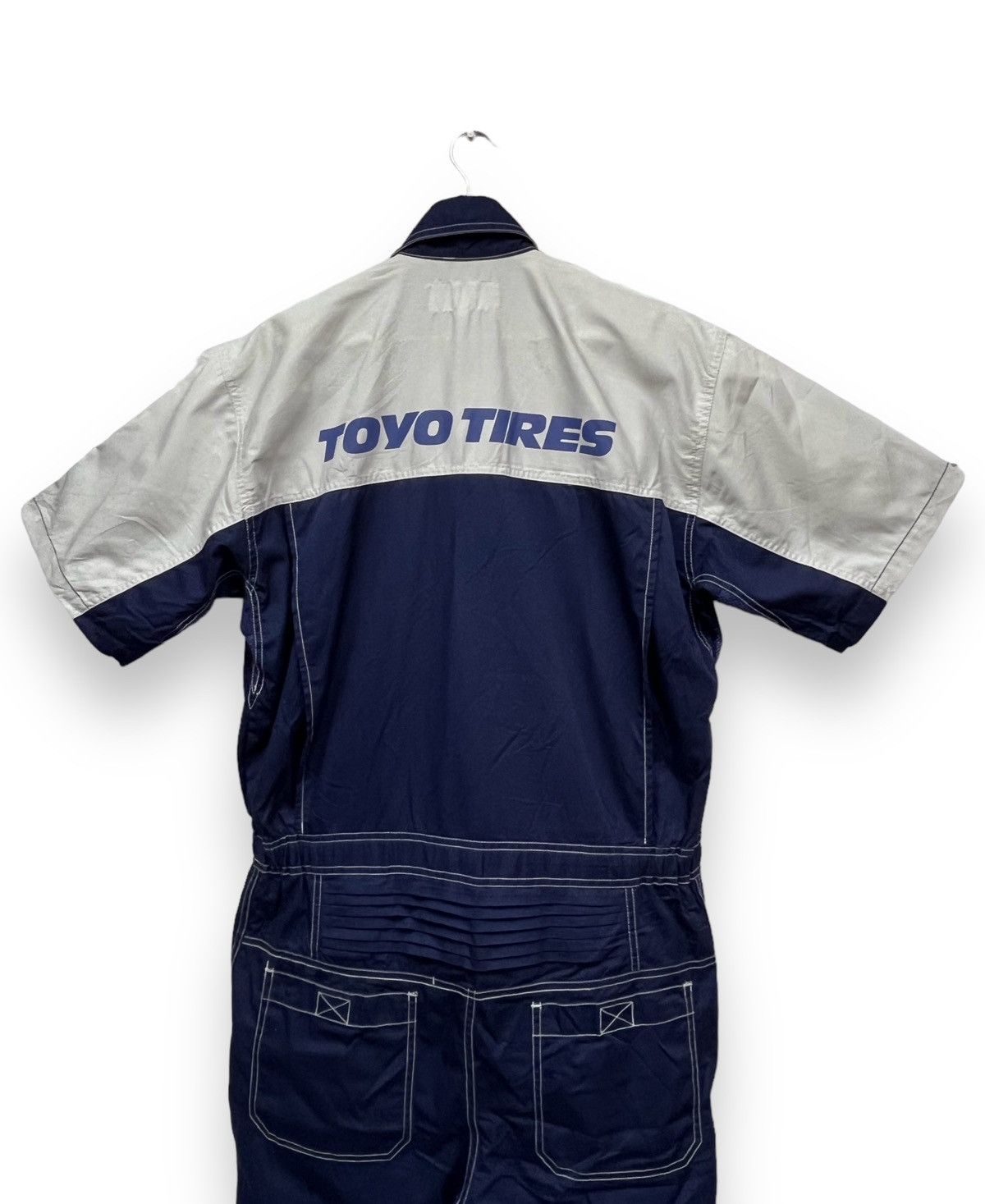 NASCAR 🏁Vintage TOYOTIRES JAPAN Light PolyCotton Coverall Jumpsuit Size US 33 - 5 Thumbnail