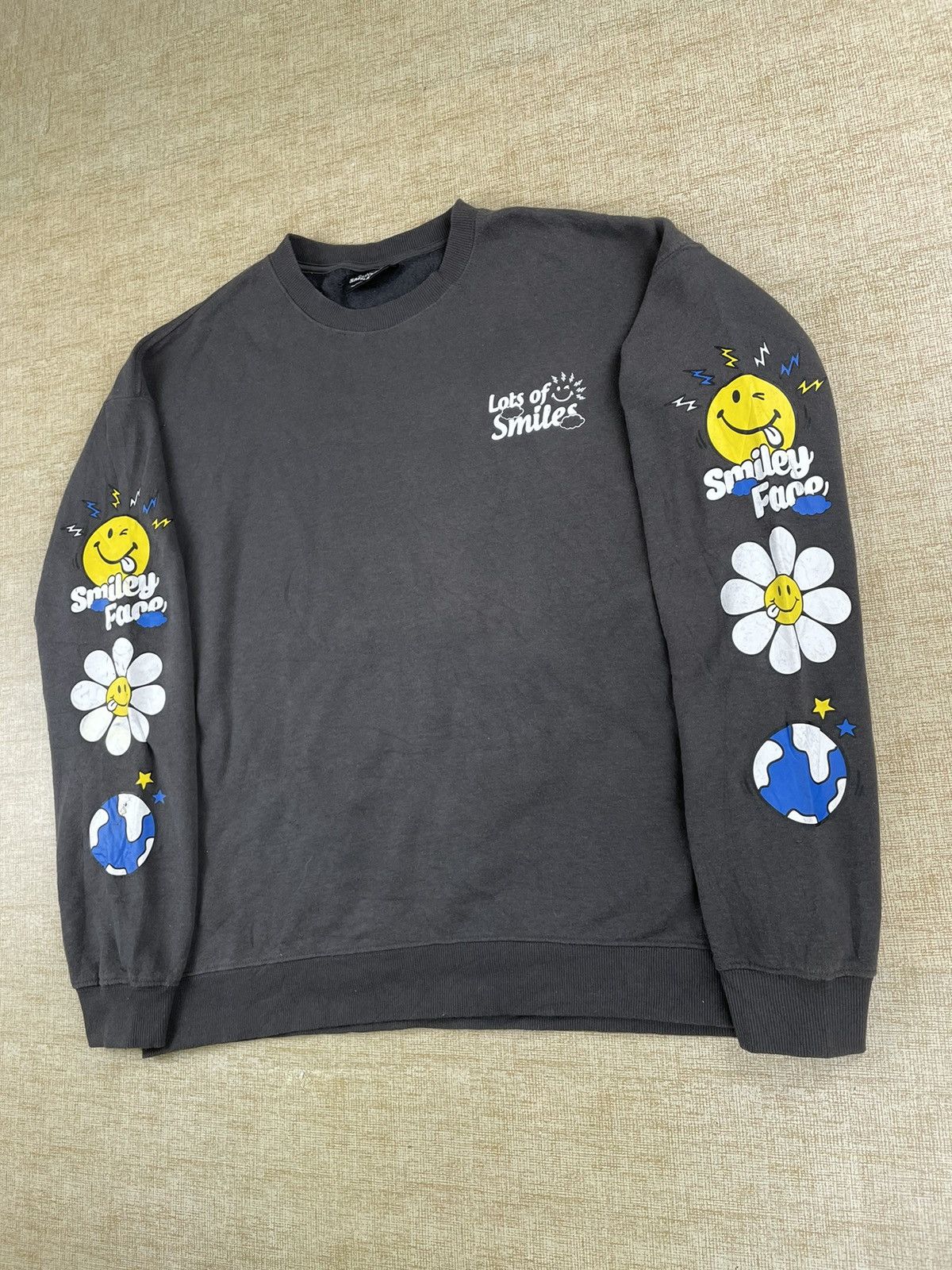Japanese Brand × Vintage SMILEY FACE Inspired Takashi Murakami Style Sweatshirt Size US L / EU 52-54 / 3 - 3 Thumbnail