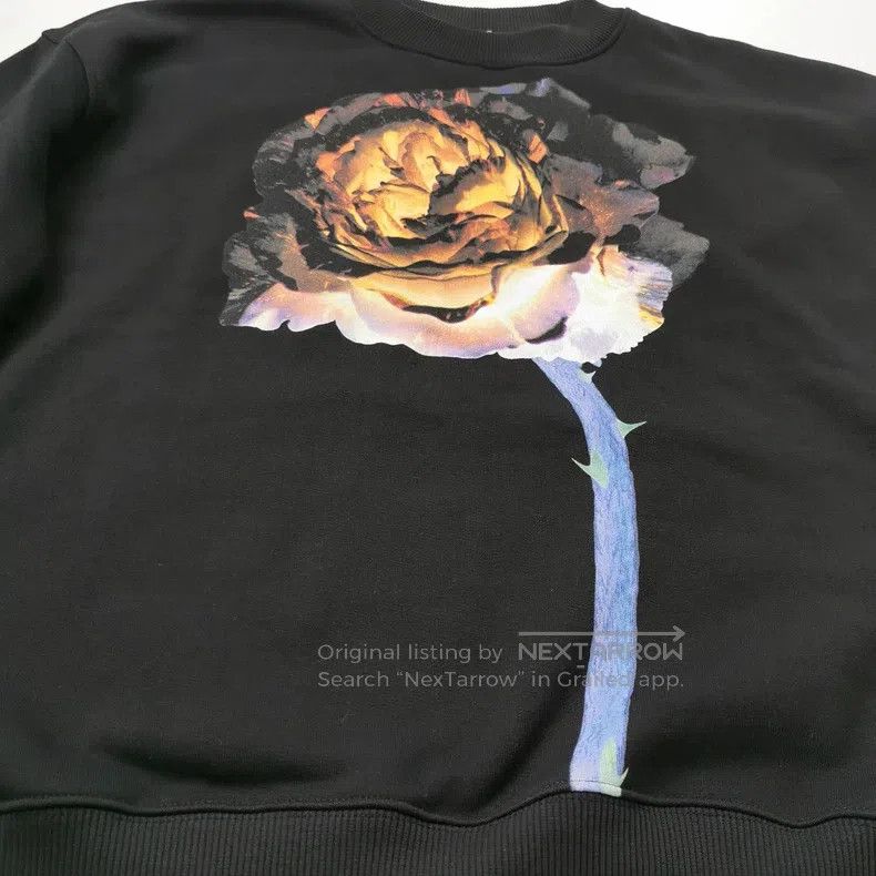 Acne Studios Acne Studios Cotton Floral-Pattern Crewneck Hoodie Size US XXS / EU 40 - 3 Thumbnail