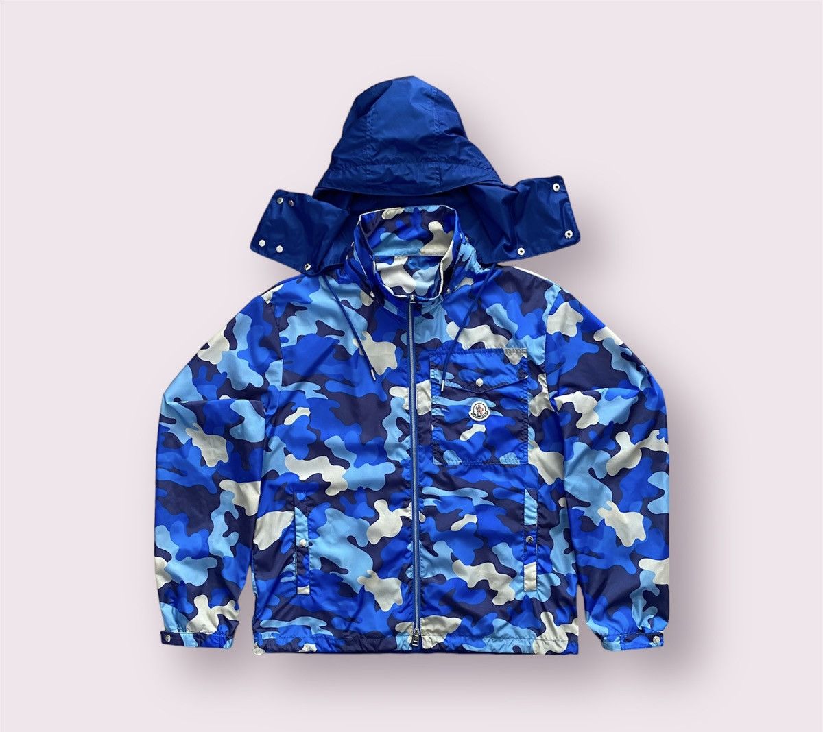 Moncler Moncler Blue Camouflage Shell Jacket Grailed