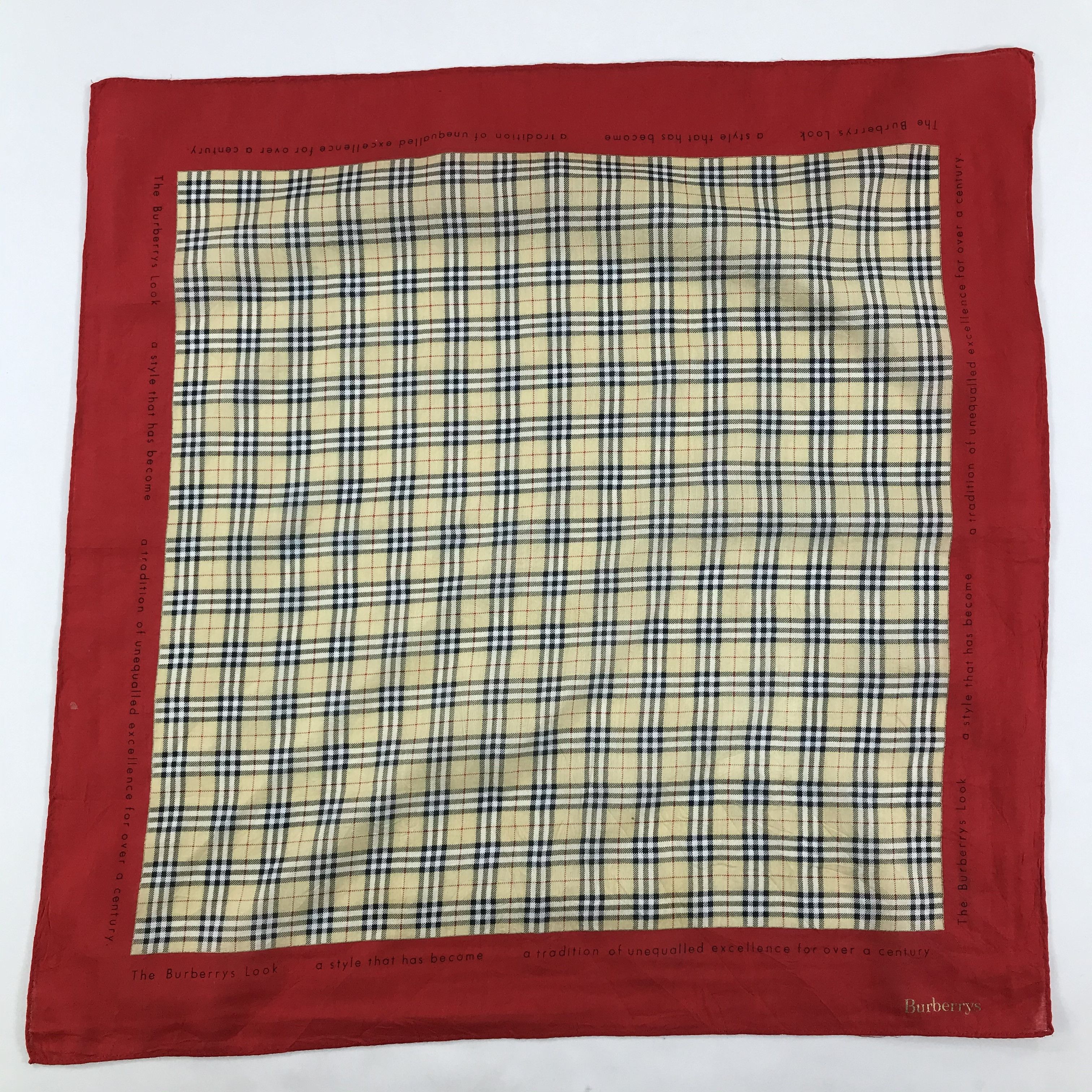 Burberry × Vintage Burberry Bandana / Handkerchief / Neckerchief - S1471 Size ONE SIZE - 1 Thumbnail